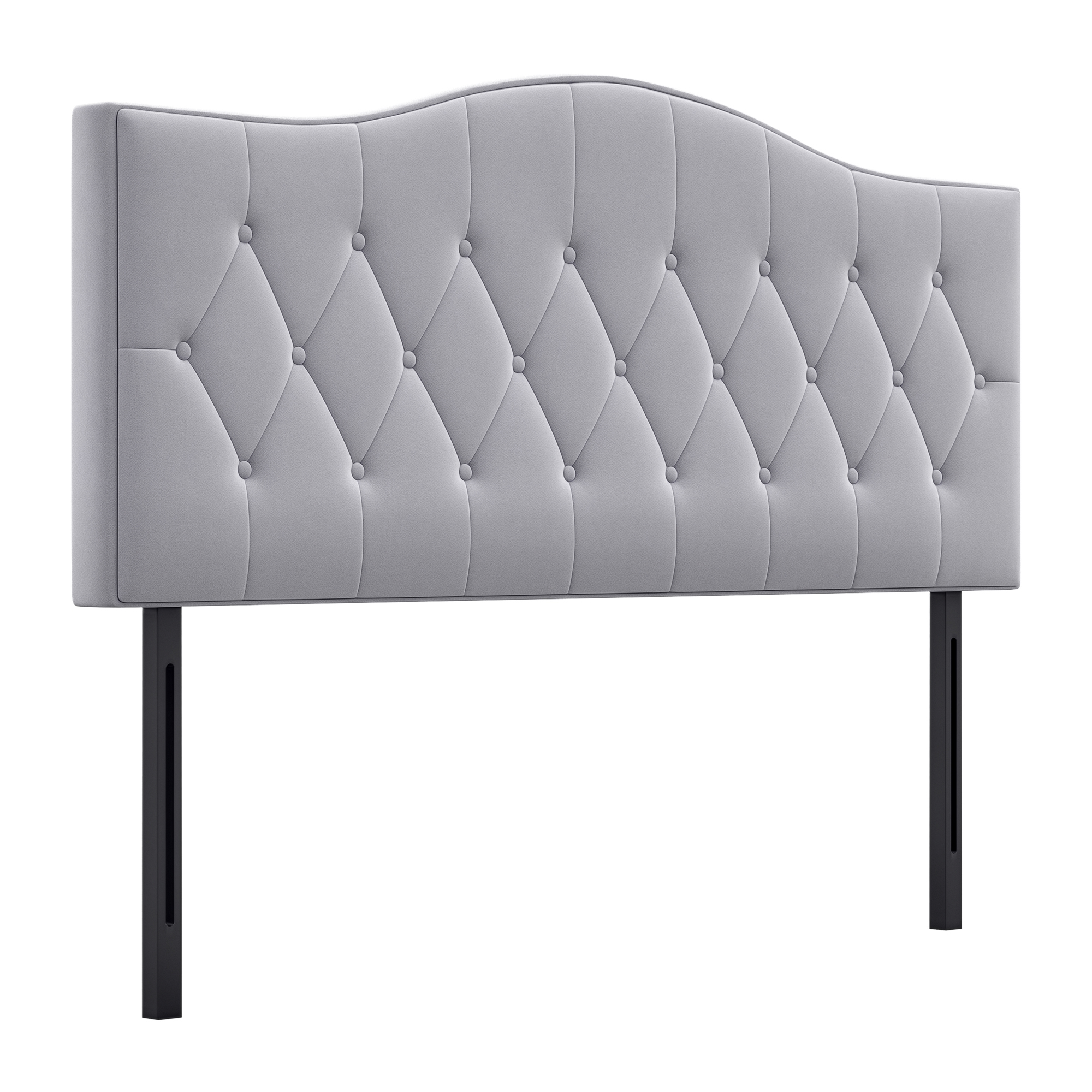 HOMCOM Kopfteil Stilvolles gepolstertes Bett-Kopfteil in Grau, Pappel und Polyester, Modernes Design, 185x8x134cm Aosom