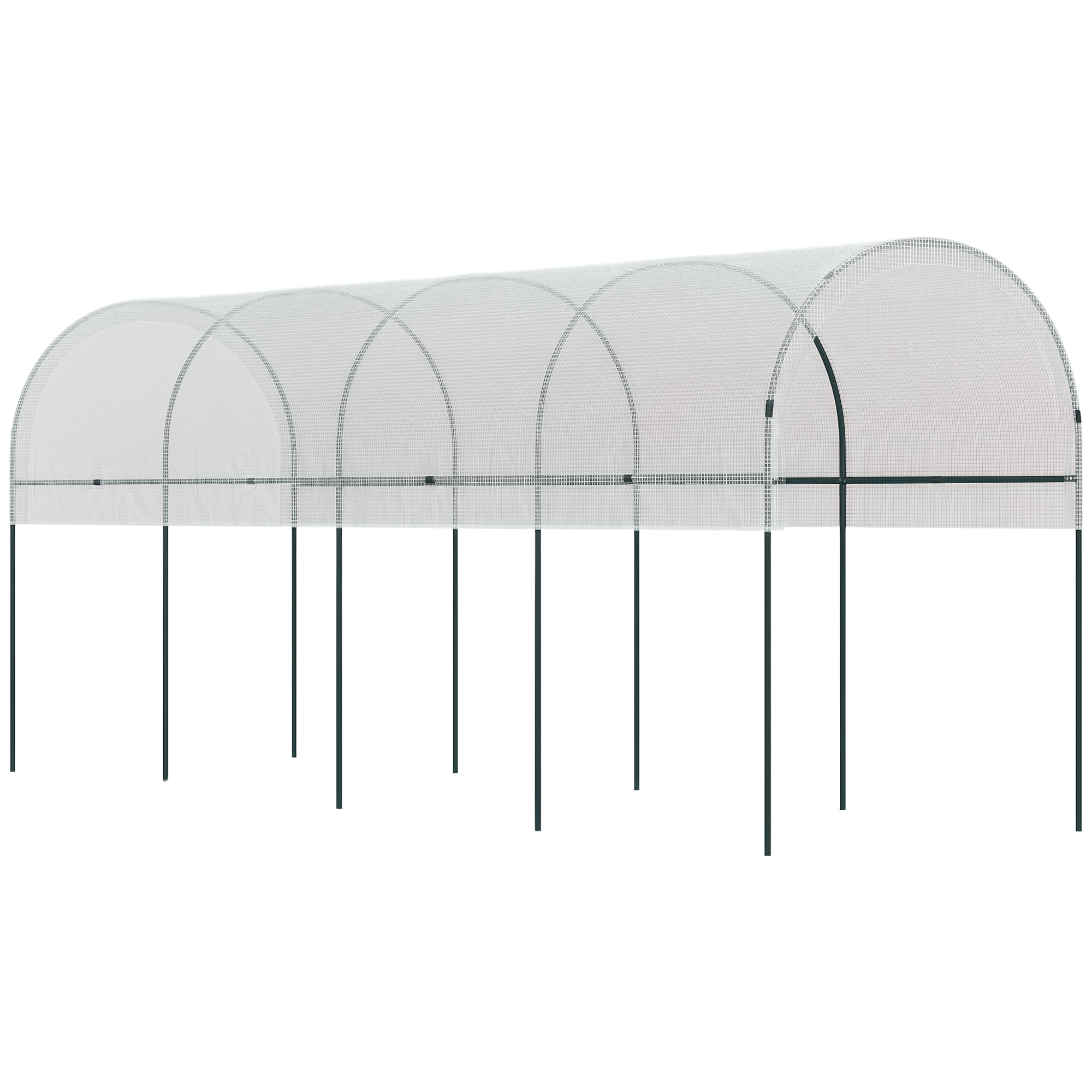 Outsunny Seră de grădină seră pentru roșii 4 x 1,20 x 1,70 m 5 arcade din oțel, pânză din PE | Aosom Romania