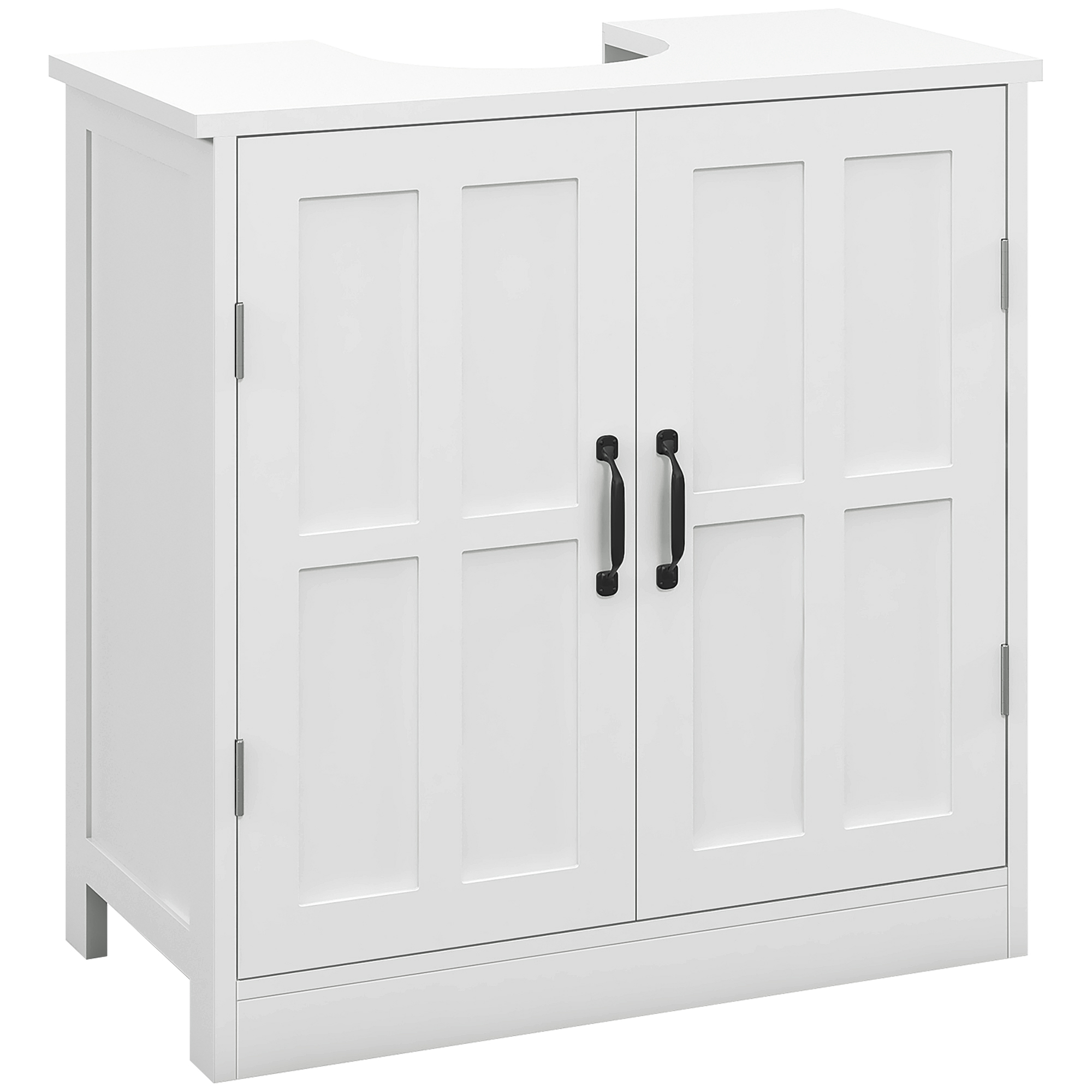 kleankin Mobilier sub lavabou pentru baie mobilier sub chiuvetă cu dublă ușă și raft reglabil, 60x30x60cm, alb | Aosom Romania