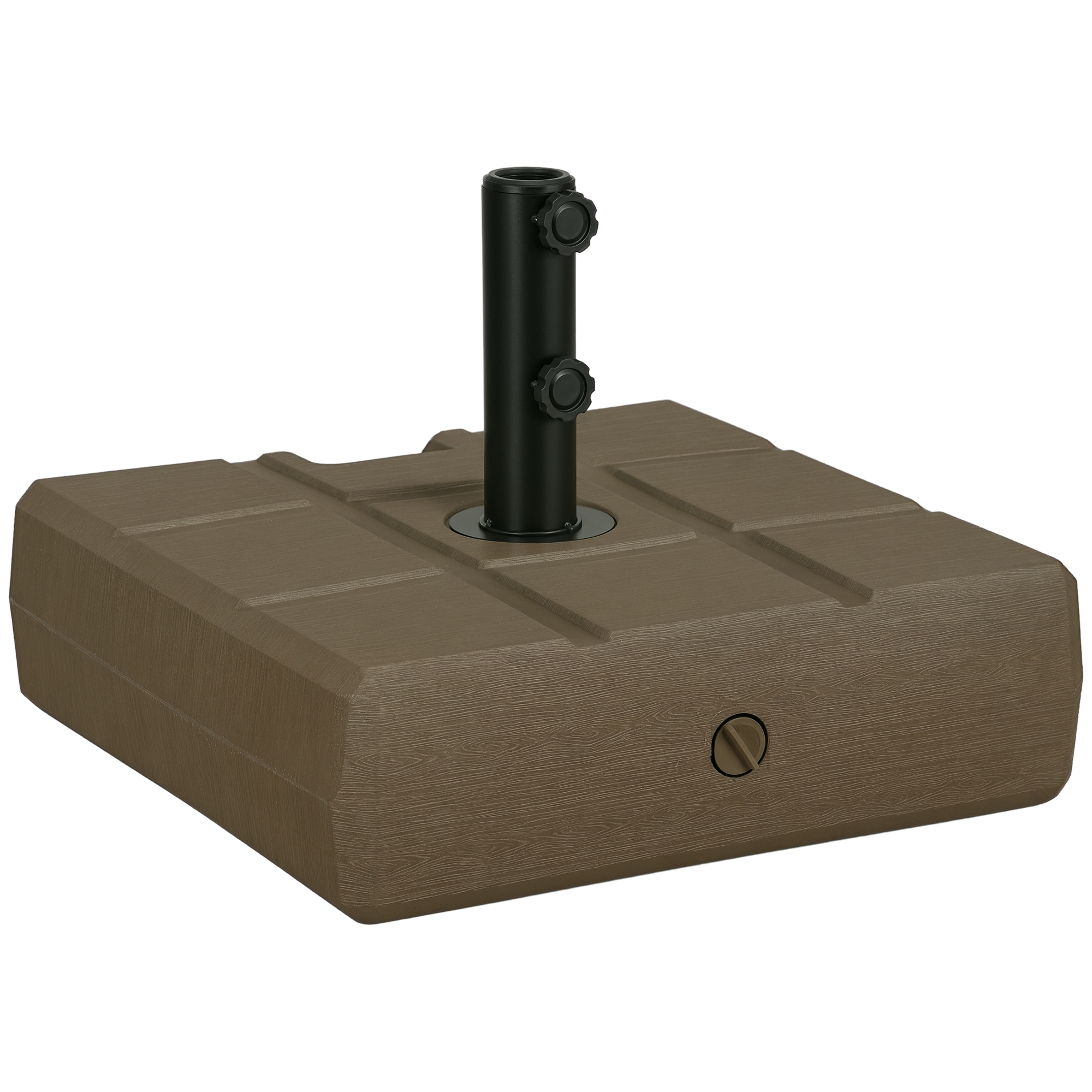 Outsunny Base per Ombrellone in HDPE Riempibile con Maniglia e Rotelle Nero