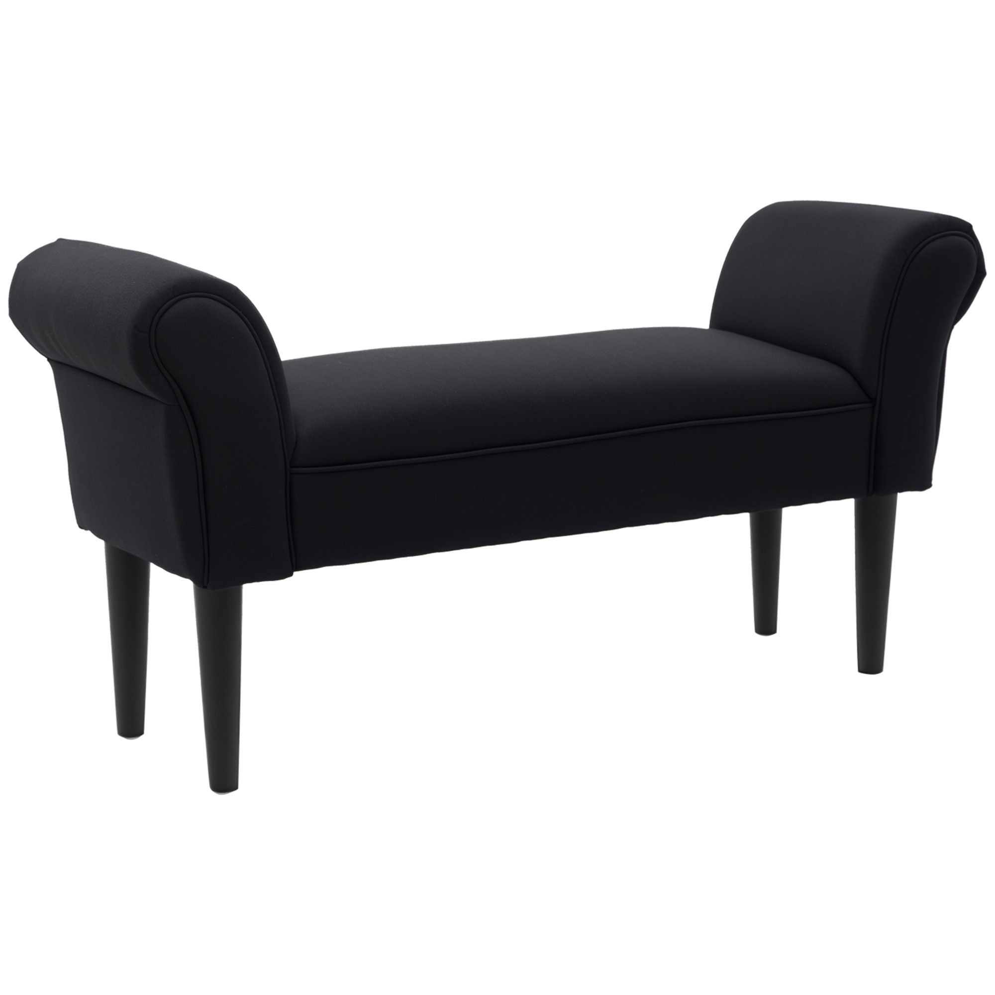 HOMCOM Sitzbank Schlafzimmer Bettbank Polsterbank Schwarz 102x31x51cm aus MDF und Schaumstoff für gemütliche Akzente Aosom.de