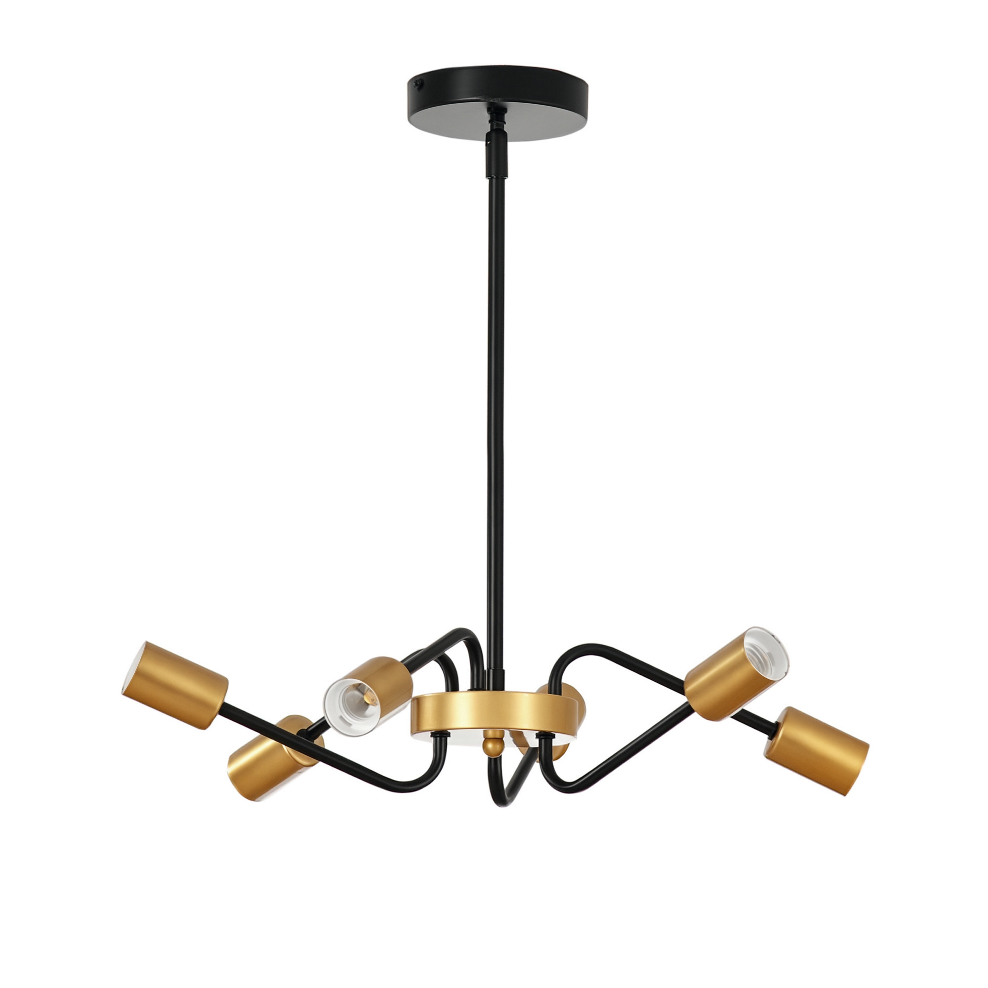 HOMCOM Kronleuchter elegante Hängelampe 6-flammig höhenverstellbar E27 schw günstig online kaufen