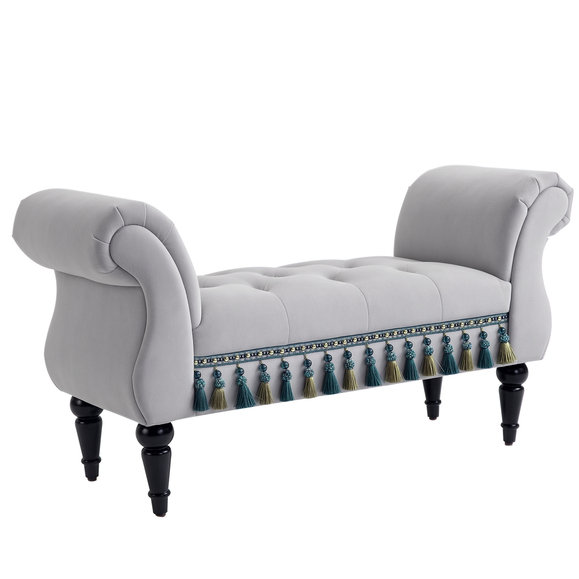 HOMCOM Sitzbank elegante Polsterbank Betthocker Holzbank aus Polyester Kaut günstig online kaufen