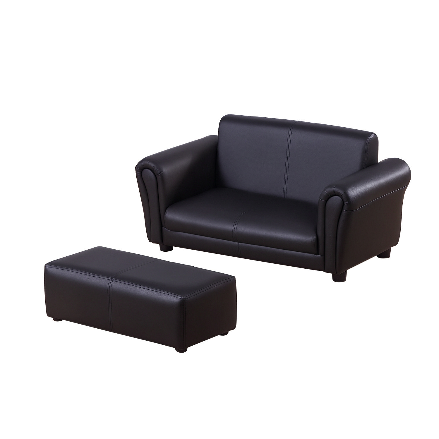 HOMCOM Kindersessel mit Fußhocker Kindercouch & Hocker Set in Schwarz, gemü günstig online kaufen