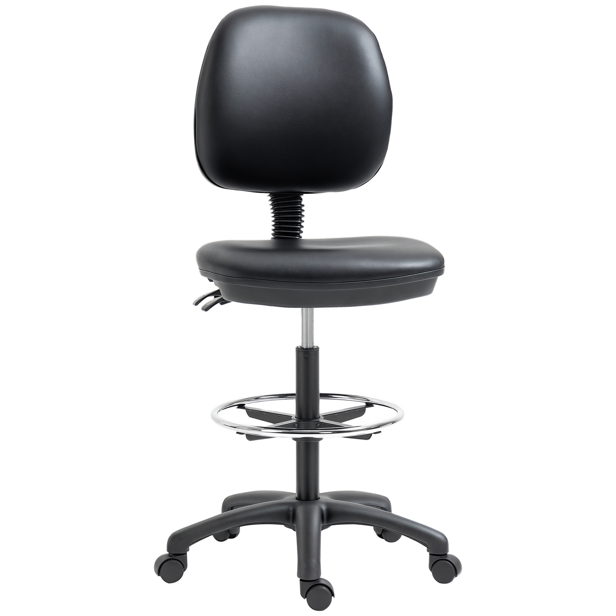 Vinsetto Fauteuil de bureau ergonomique, régalable, avec roulettes, bureau, confort bureau en acier, synthétique noir, vert incl.   Aosom France