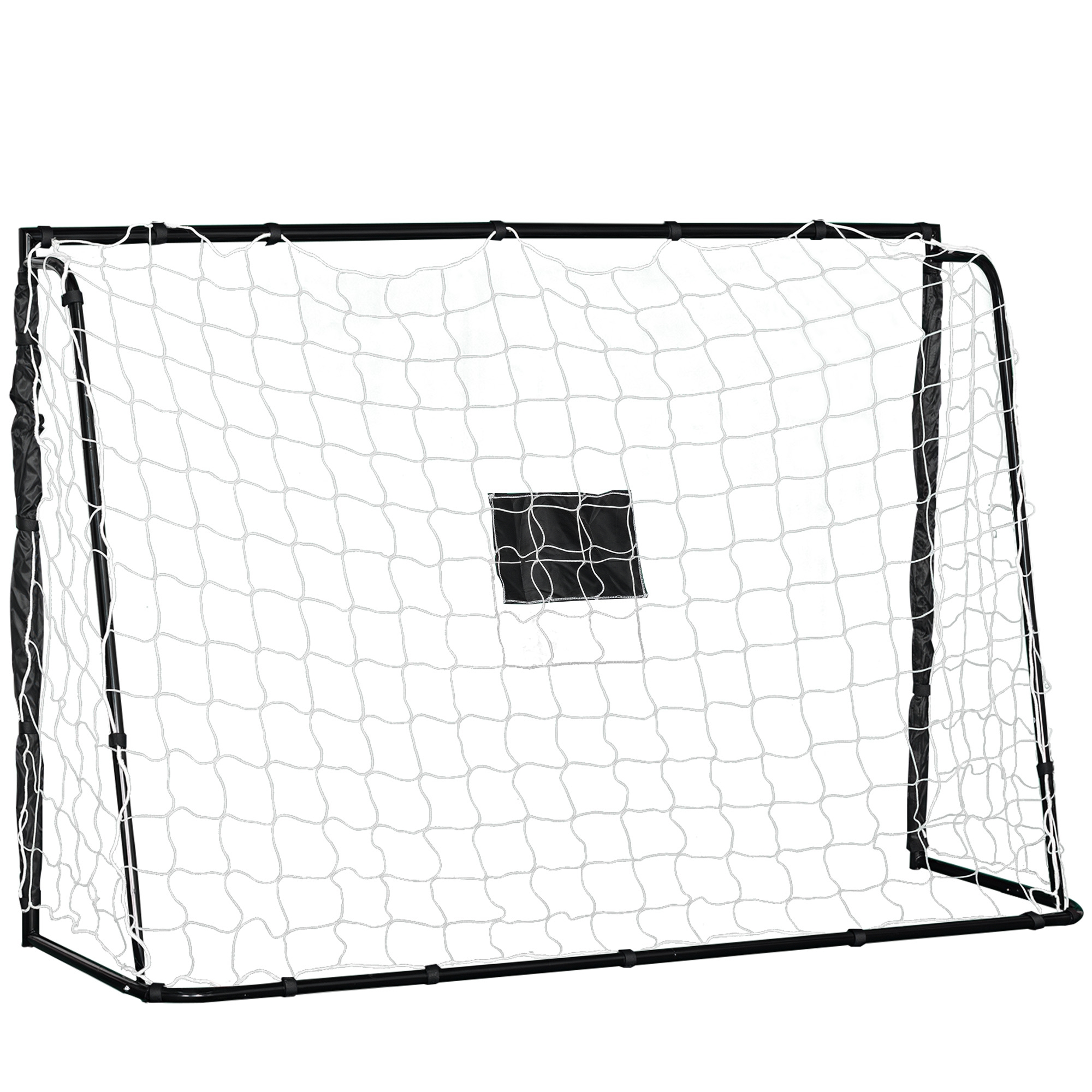 HOMCOM But de fotbal poarta de fotbal structura metal plasa PE cuie & unelte incluse dim. 186L x 62l x 123H cm negru alb | Aosom Romania