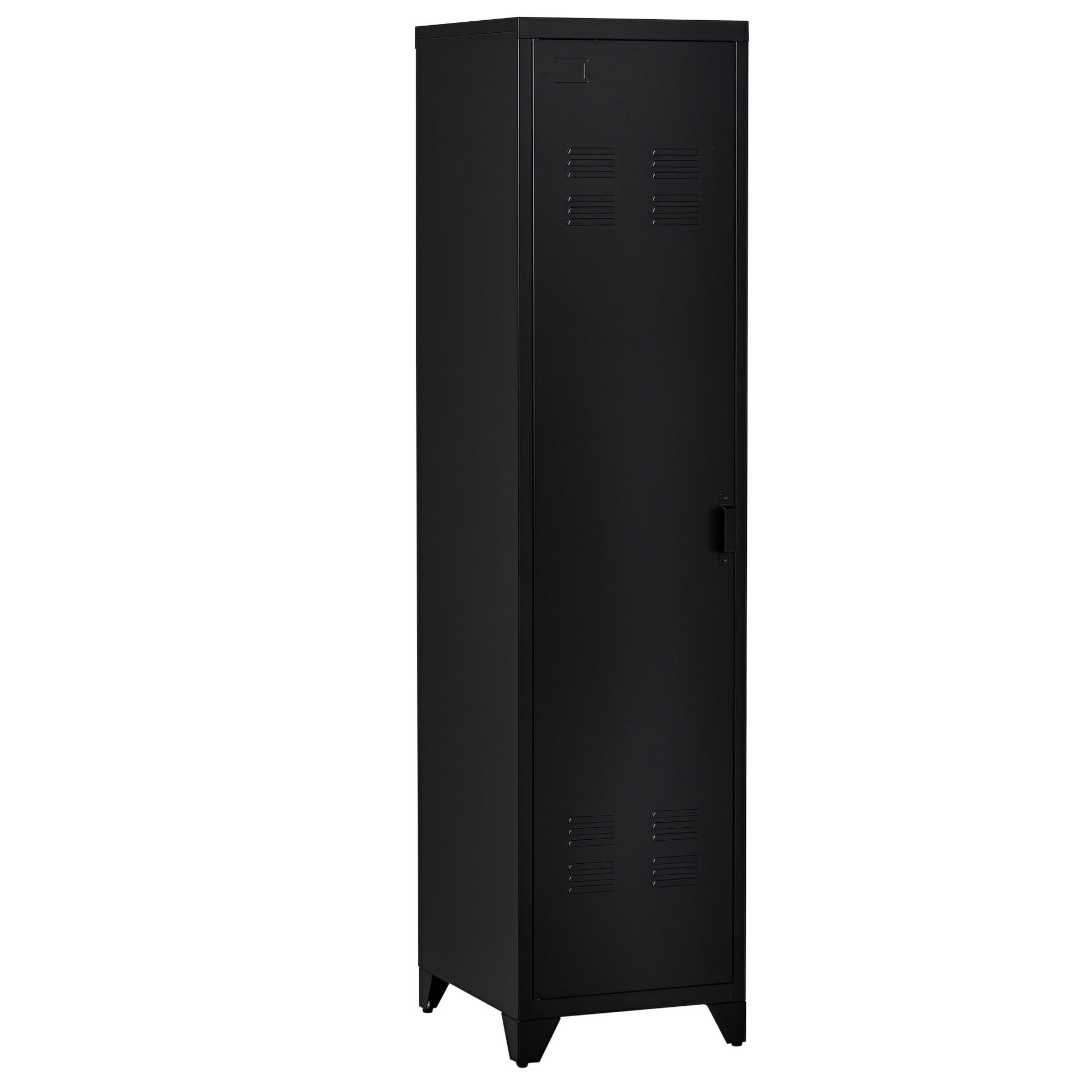 HOMCOM Armadietto Metallico Stile Industriale a un'Anta, Mobiletto Multiuso Salvaspazio per Ingresso e Camera, 43x50x180cm, Nero Aosom