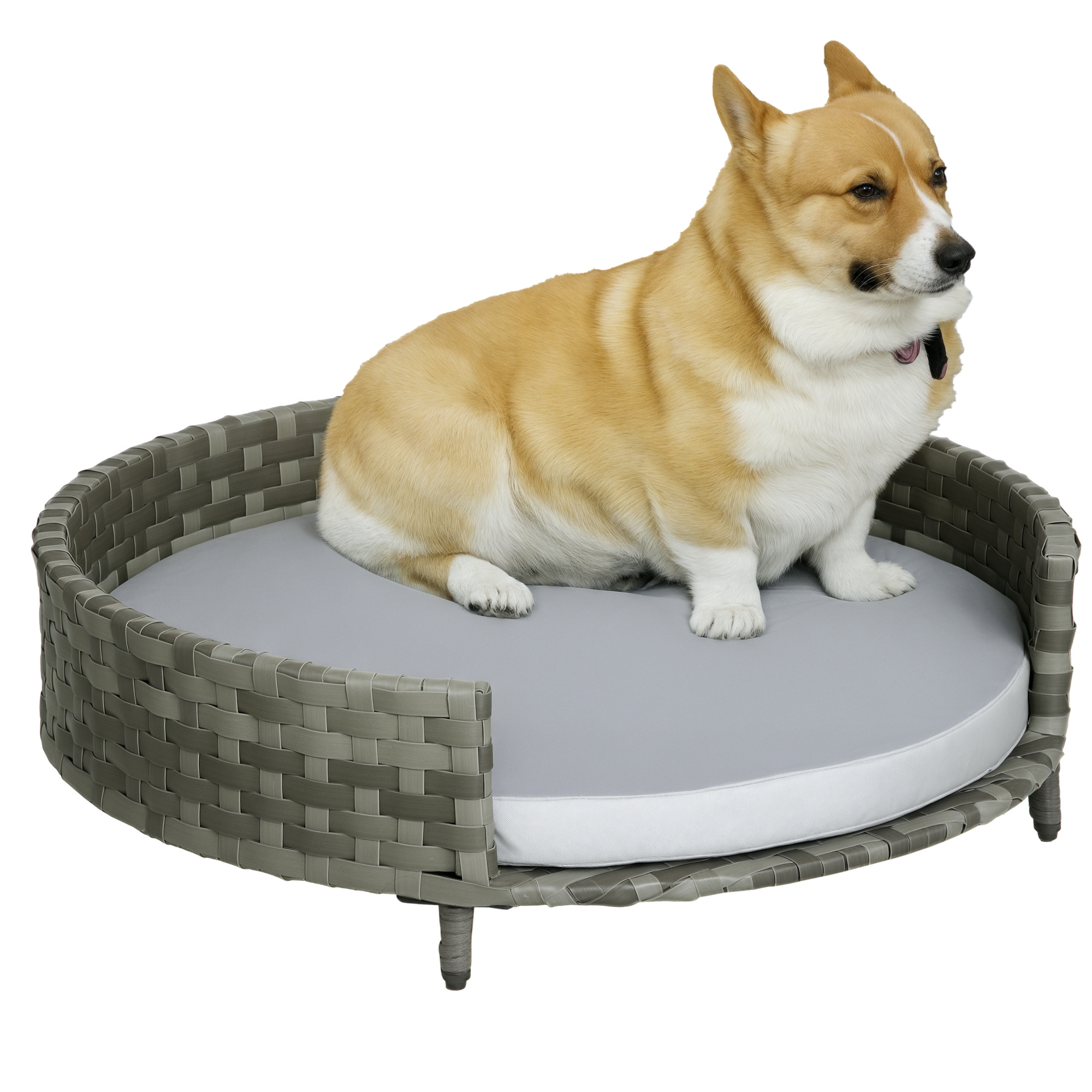 PawHut Hundebett  Komfortables Hundekorb & Katzenbett mit Kissen, Rattan, f günstig online kaufen
