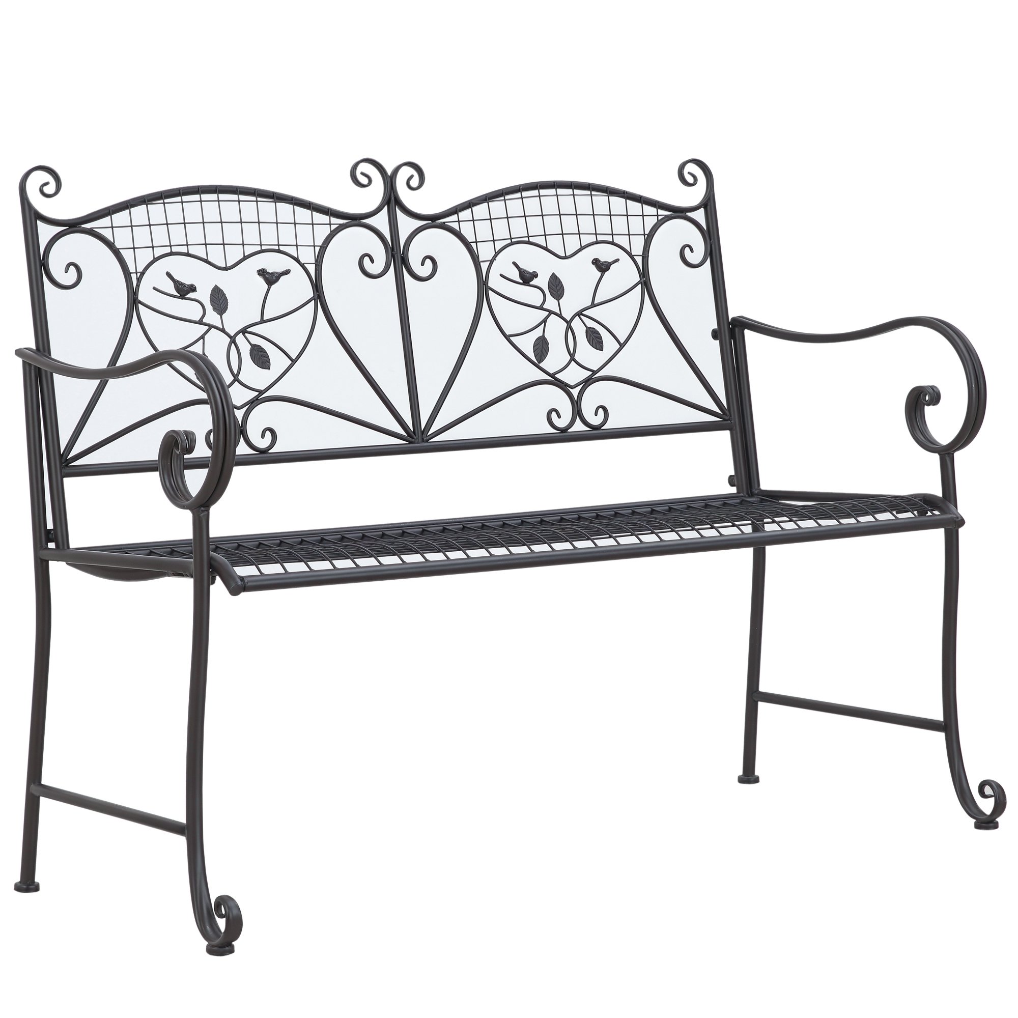 Outsunny Gartenbank metall wetterfest 2-Sitzer bis 220 kg belastbar Parkban günstig online kaufen