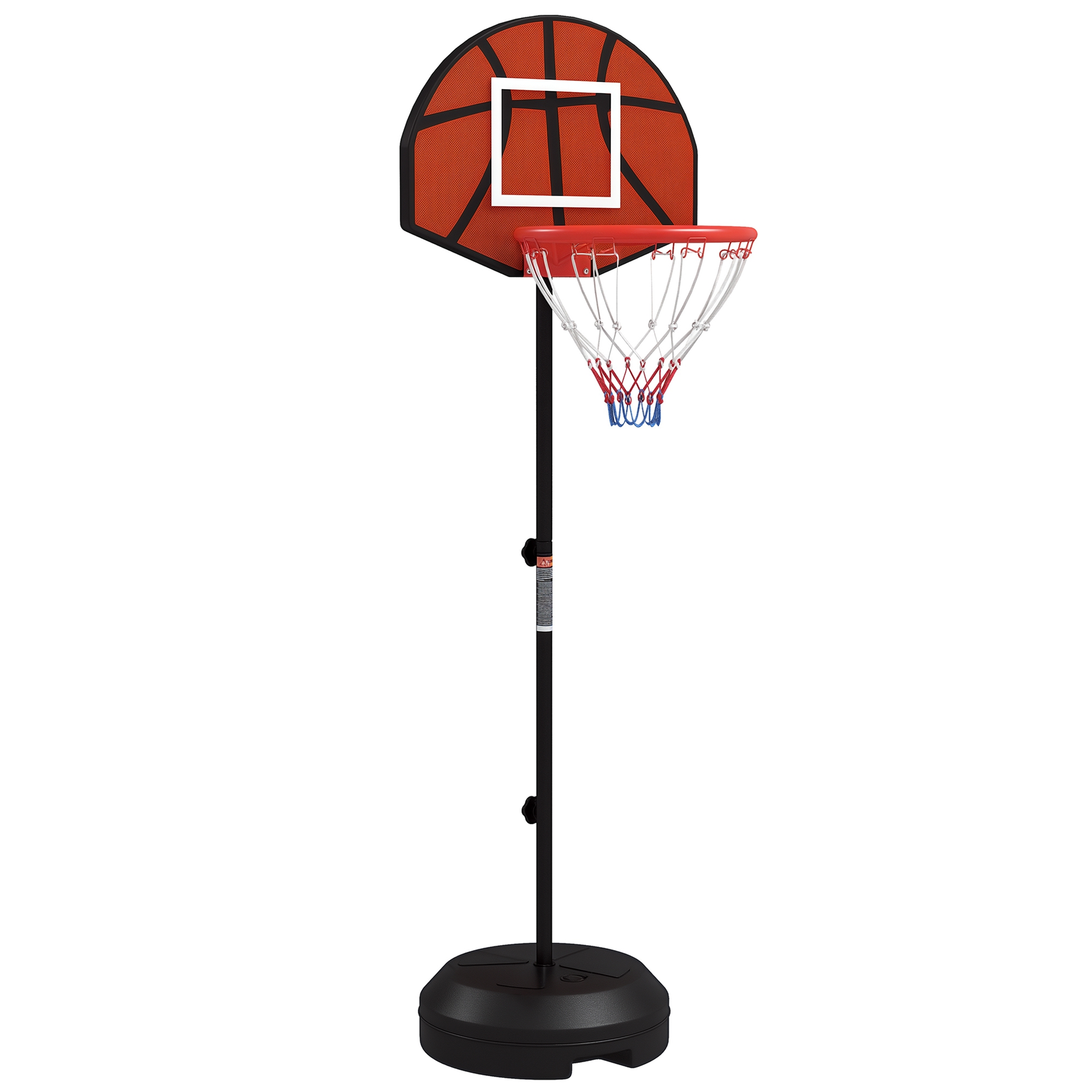SPORTNOW Canestro Basket con Bersaglio Freccette 2 in 1, in Acciaio e PE, 38.5x48.5x179 cm, Nero e Marrone Aosom
