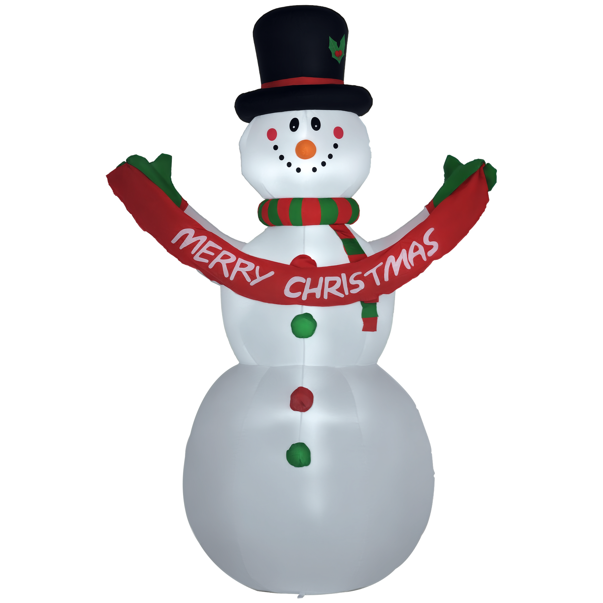 HOMCOM Pupazzo di Neve Gonfiabile Gigante Alto 243cm con Luci a LED Decorazione da Esterno o Giardino