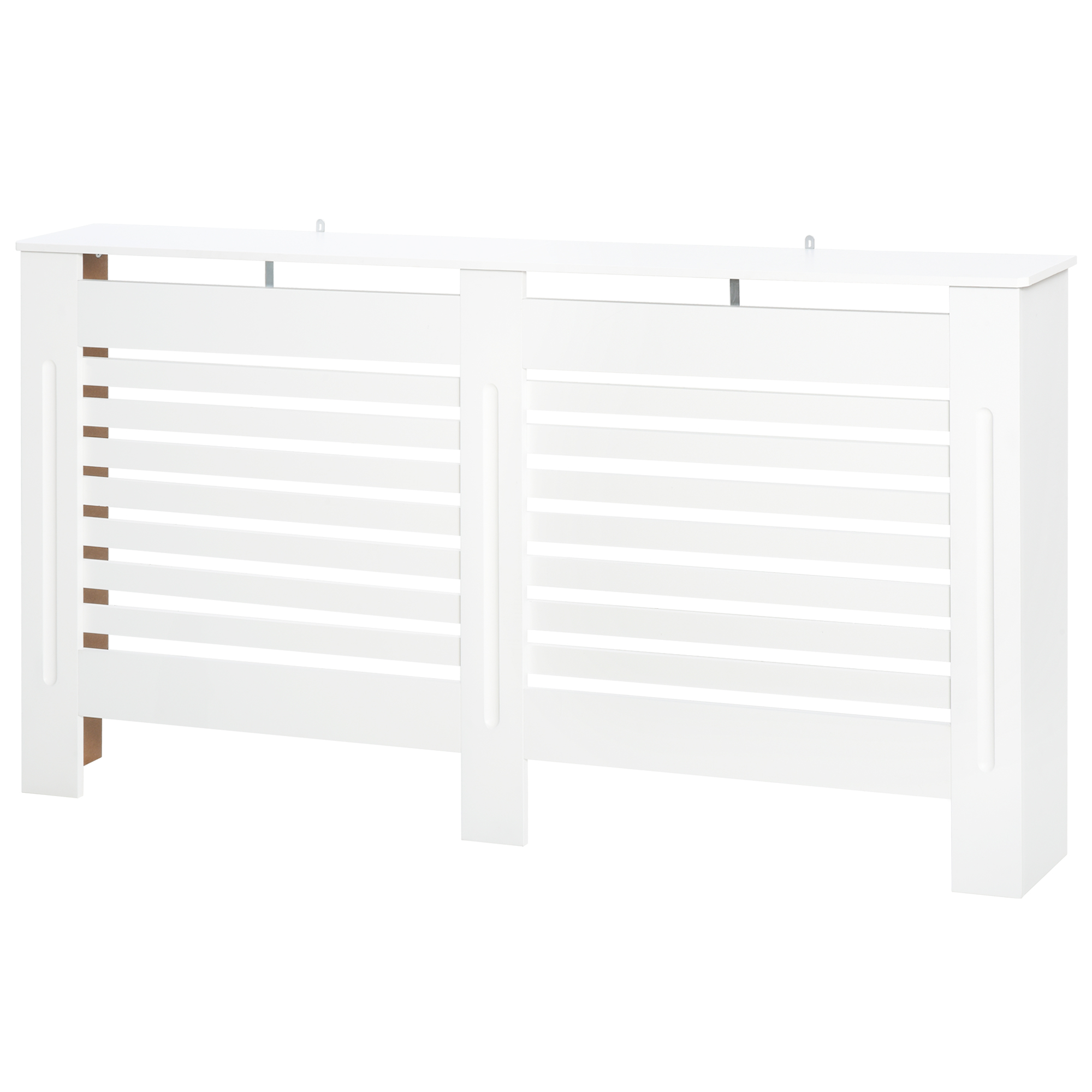 HOMCOM Cache-radiateur à Lattes avec Étagère de Rangement, en Bois, 172x19x81 cm, Blanc
