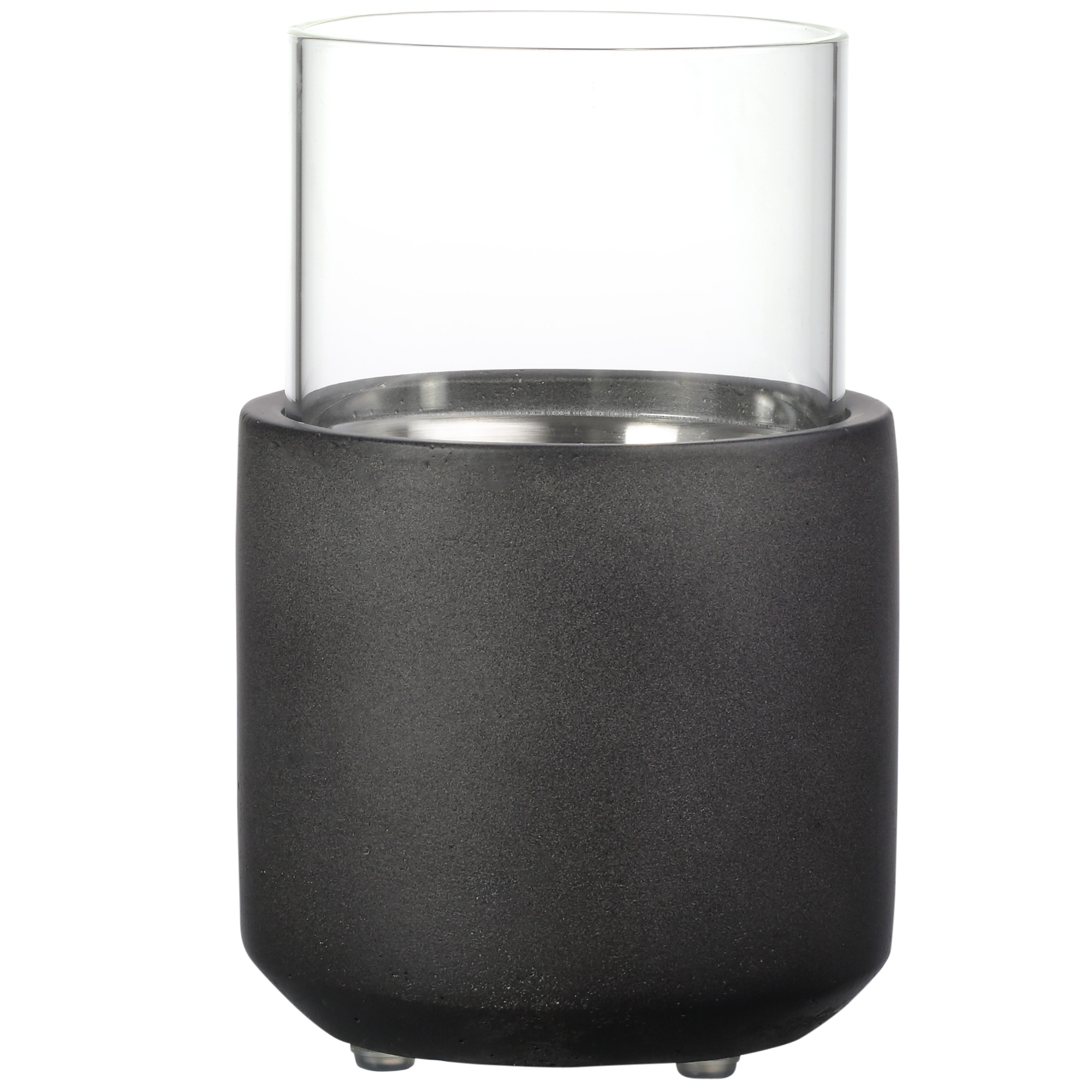 HOMCOM Chimenea Bioetanol Sobremesa Capacidad de 0,4L Combustión de 2,5h para Interior y Exterior 12x12x19cm Gris Oscuro | Aosom España