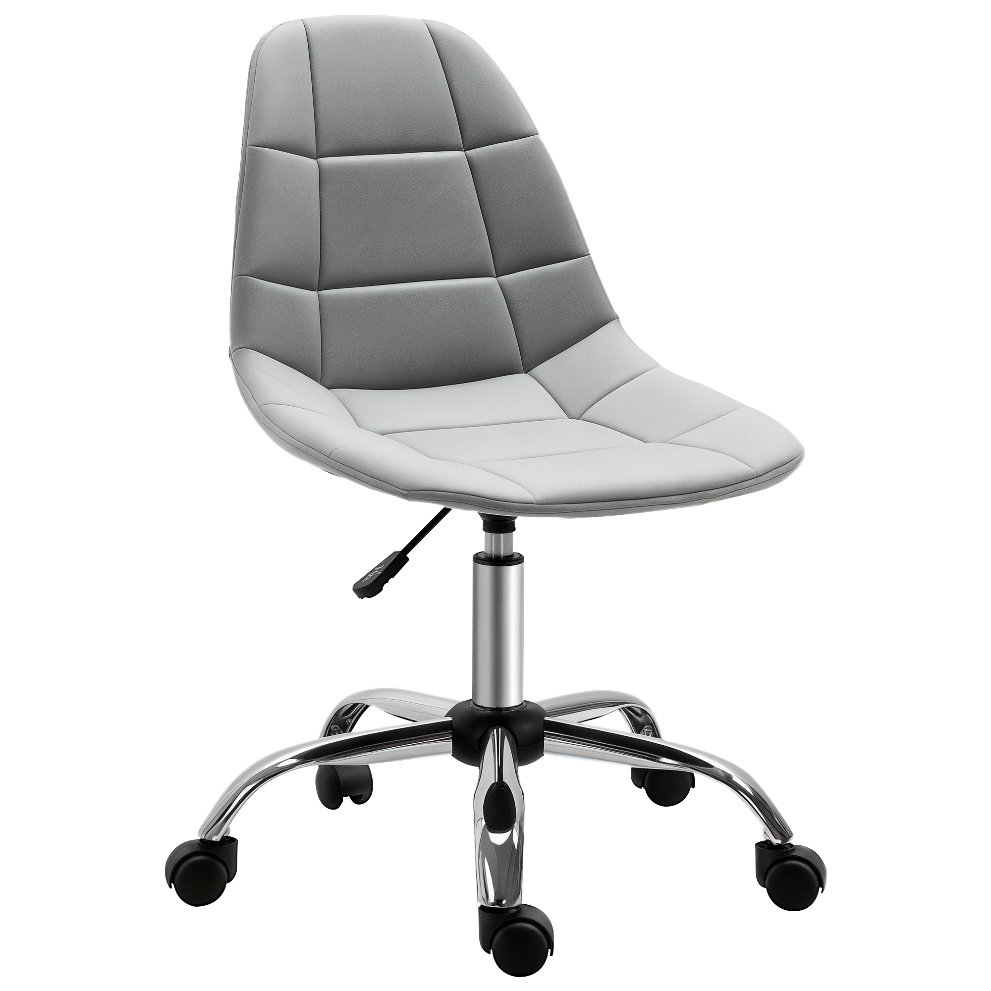 Vinsetto Chaise de bureau ergonomique fauteuil de bureau hauteur réglable 81-91 cm chaise pivotant sans accoudoirs aspect velours gris