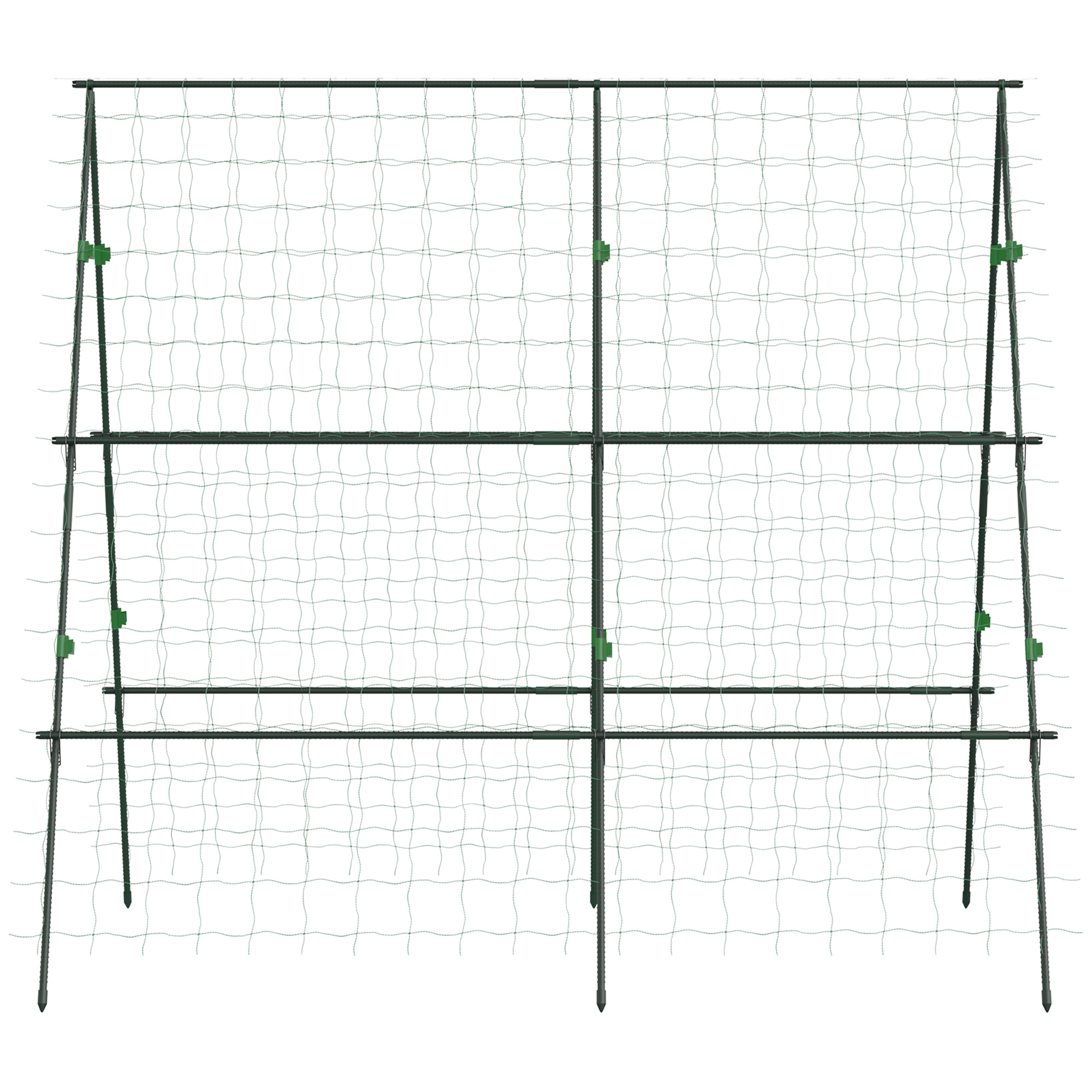 Outsunny Garden Cucumber Trellis for Climbing Plants, A-Frame Trellis Plant Support with Climbing Net, DIY Adjustable Cucumber Support Frame for Raised Bed, Vegetables, Flowers, Fruit, Green 8