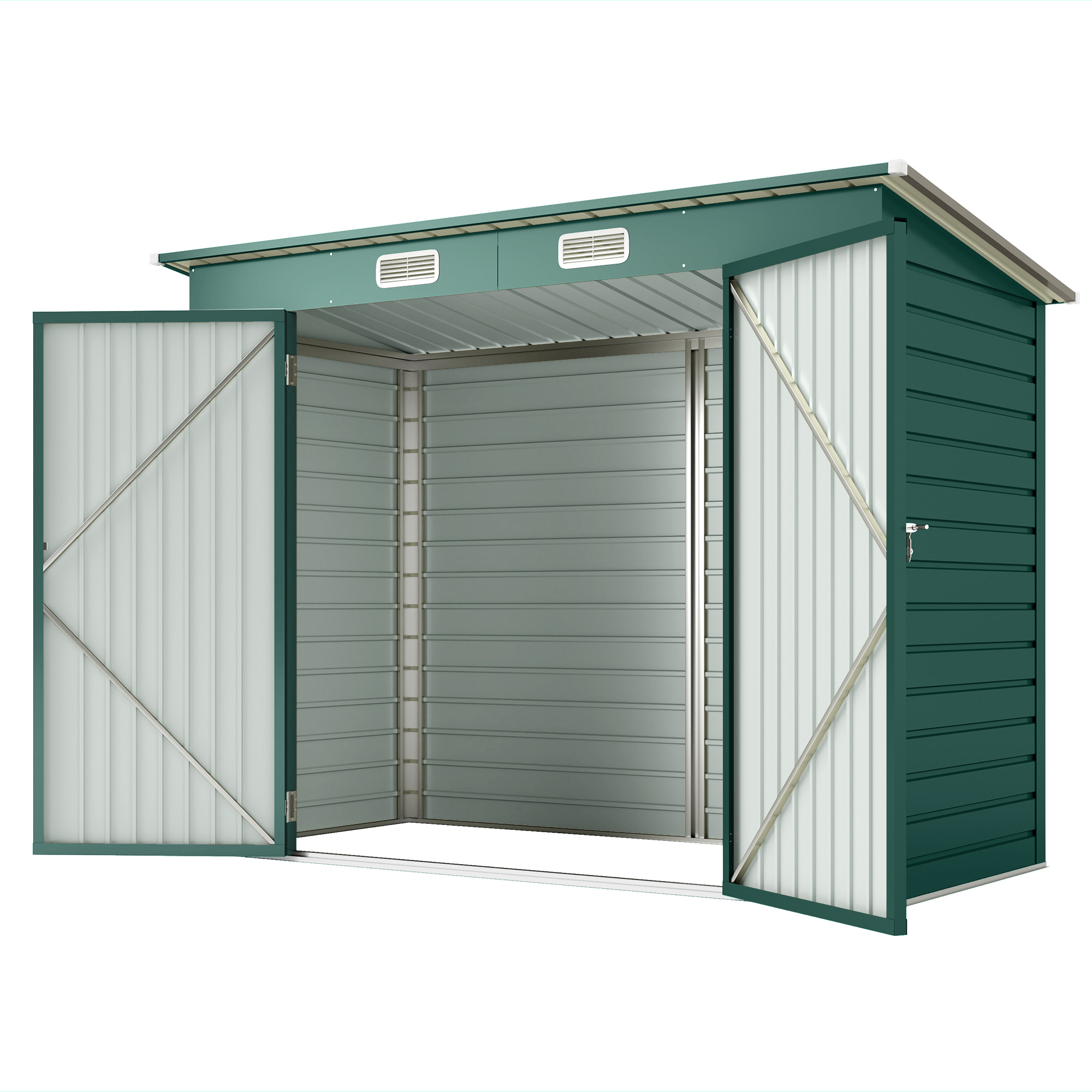 Outsunny Gerätehaus 4,1m³, Gartenhaus mit Pultdach, 249 x 121 x 166/183 cm, günstig online kaufen