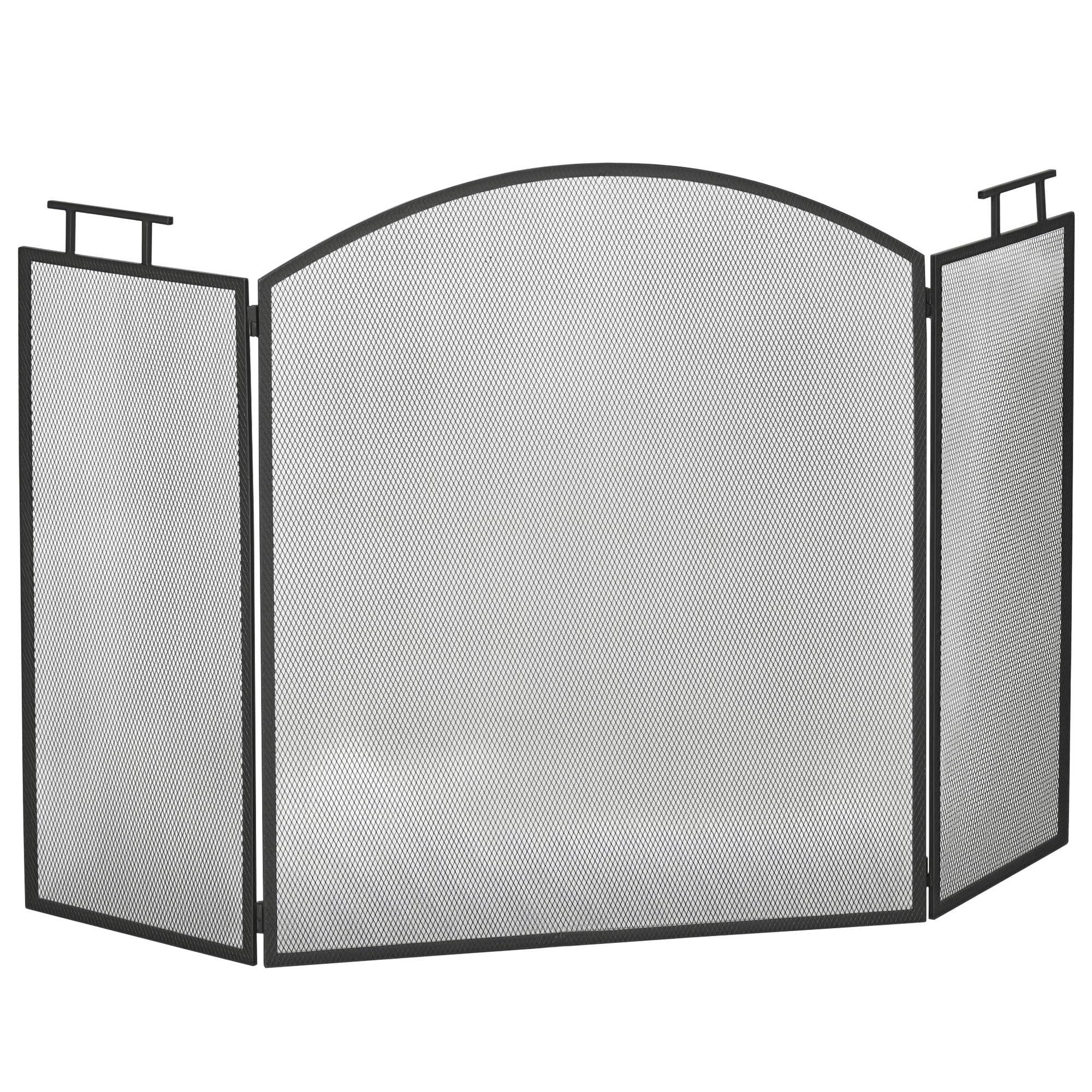 HOMCOM Kaminschutzgitter Funkenschutzgitter dreiteilig 128 x 76,5 cm zusamm günstig online kaufen