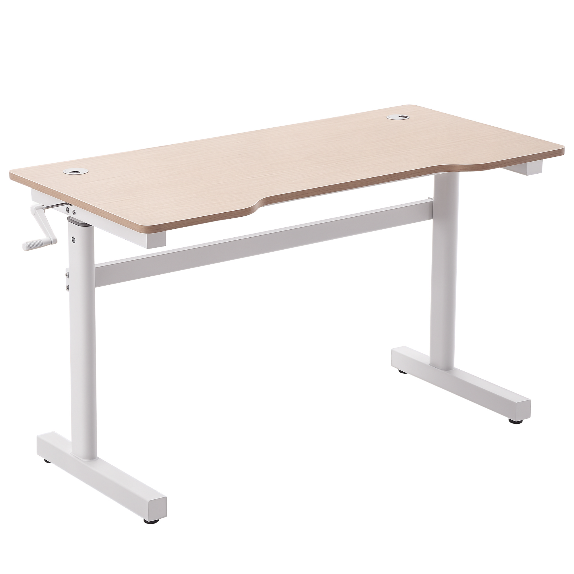 Vinsetto Escritorio Elevable Escritorio de Pie con Altura Ajustable Manivela para Ordenador Oficina Estudio 20x60x72-117 cm Natural | Aosom España