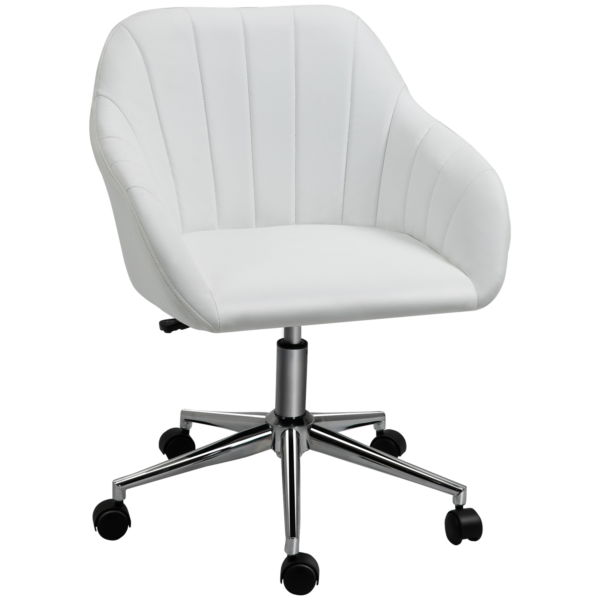 Vinsetto Silla de Oficina Ergonómica Escritorio Giratoria con Altura Ajustable Respaldo y Reposabrazos de Piel Sintética Carga 120 kg | Aosom España