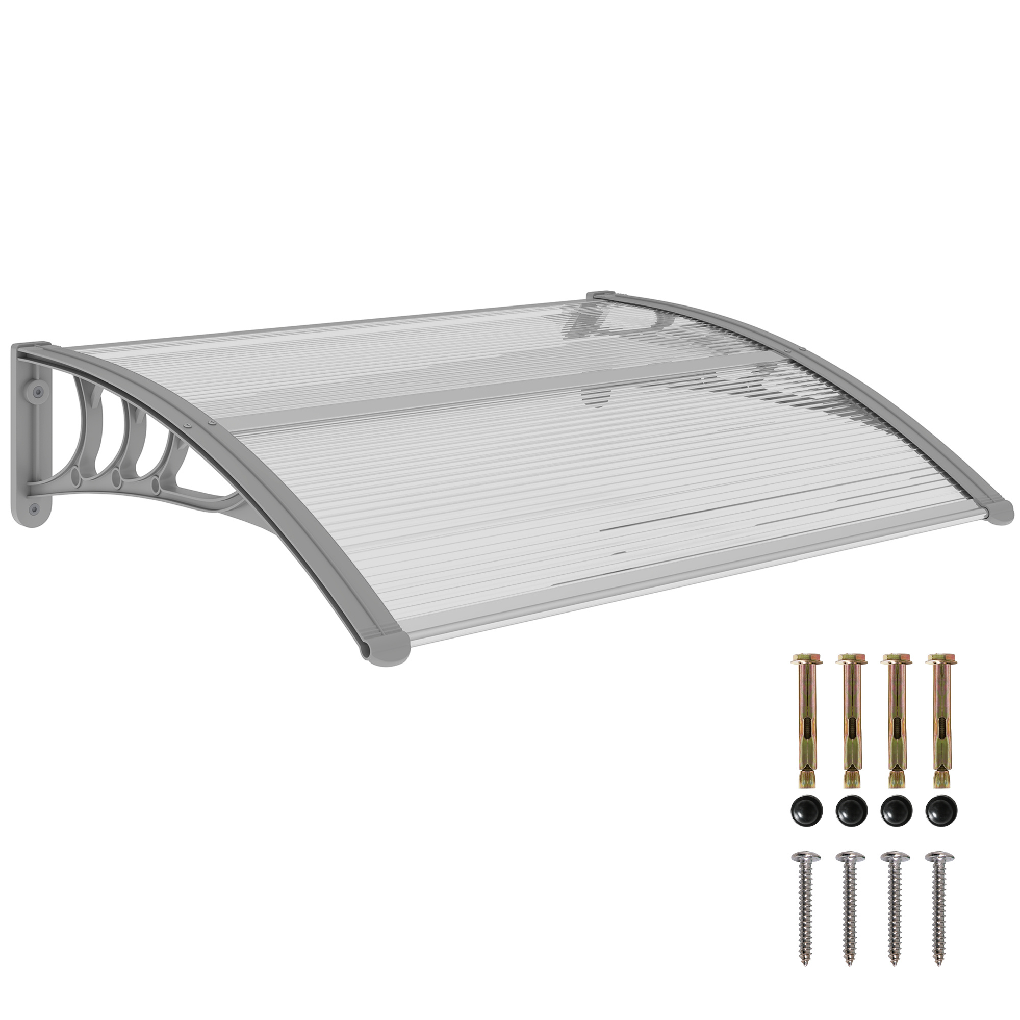 Image of Outsunny Tettoia in Policarbonato Anti-UV da Esterno per Porte e Finestre, 100x80cm Aosom006