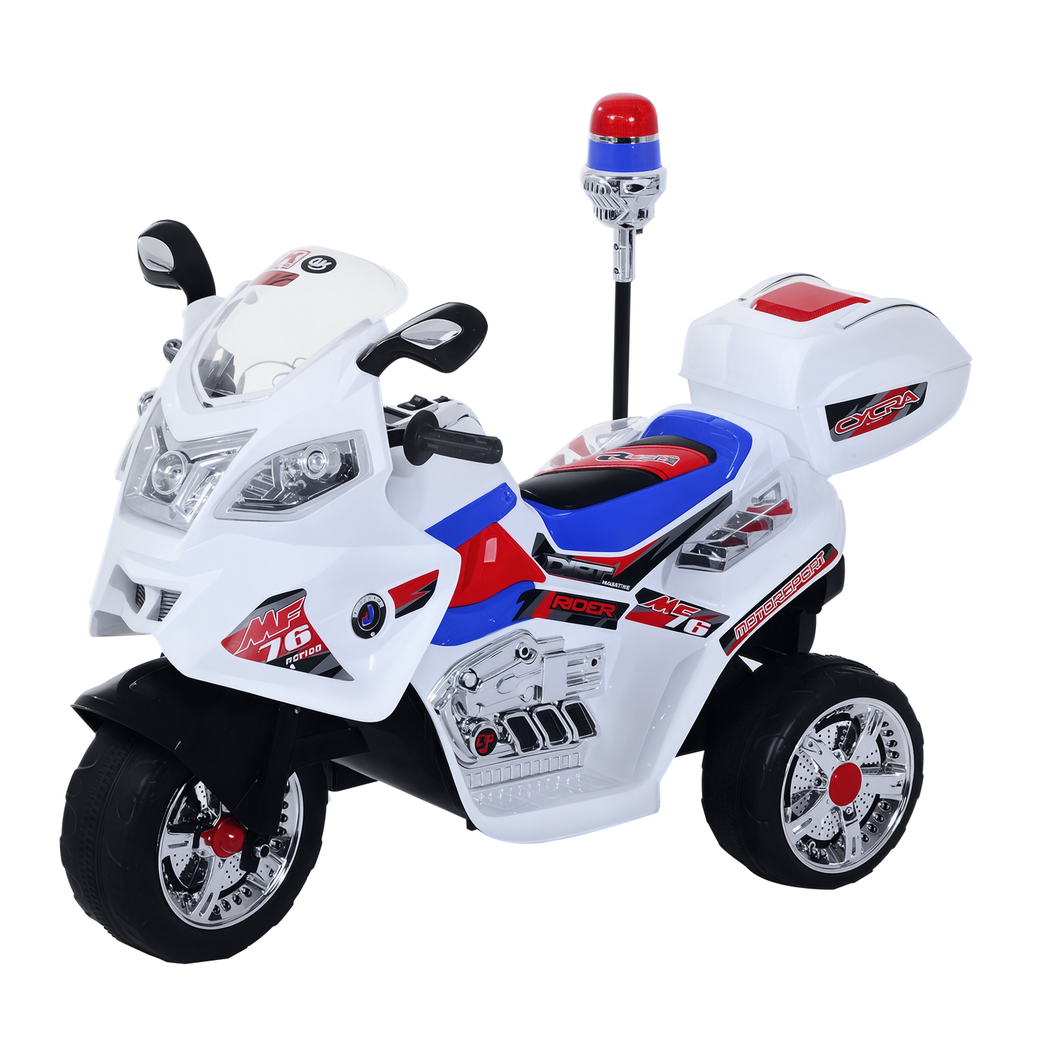 Homcom Moto scooter électrique pour enfants modèle policier fonctions sirène et gyrophare
