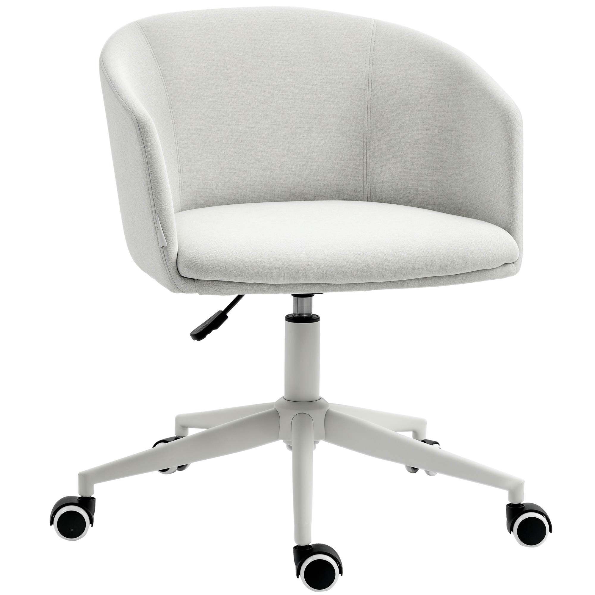 Image of Vinsetto Sedia da Ufficio con Rotelle Girevole Ergonomica, Altezza Regolabile, Schienale Basso, in Tessuto Effetto Lino, Grigio Chiaro Aosom006