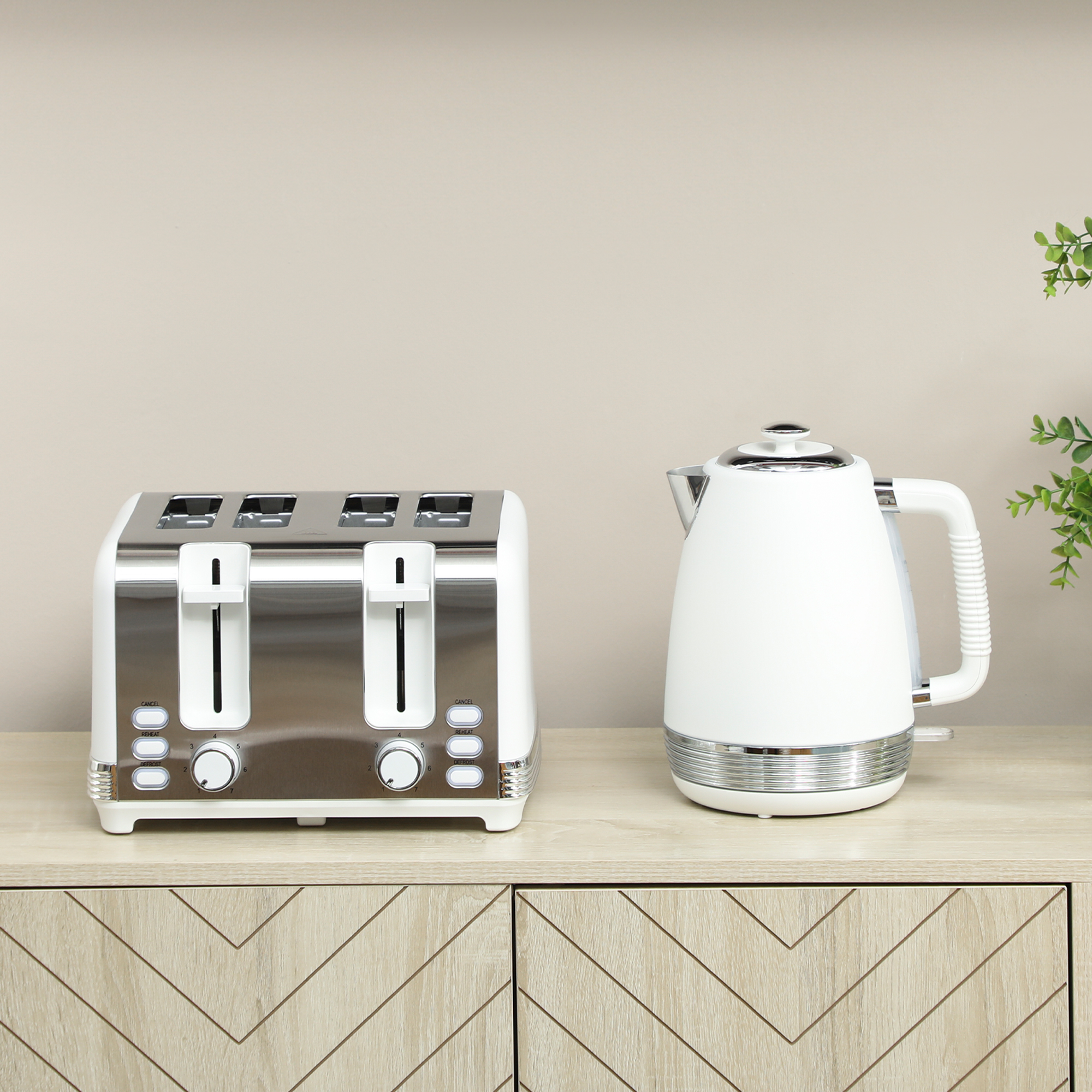 Ensemble Bouilloire Et Grille-Pain HOMCOM Inox 2200W - Bouilloire 1,7L Strix - Grille-Pain 4 Tranches 7 Niveaux
