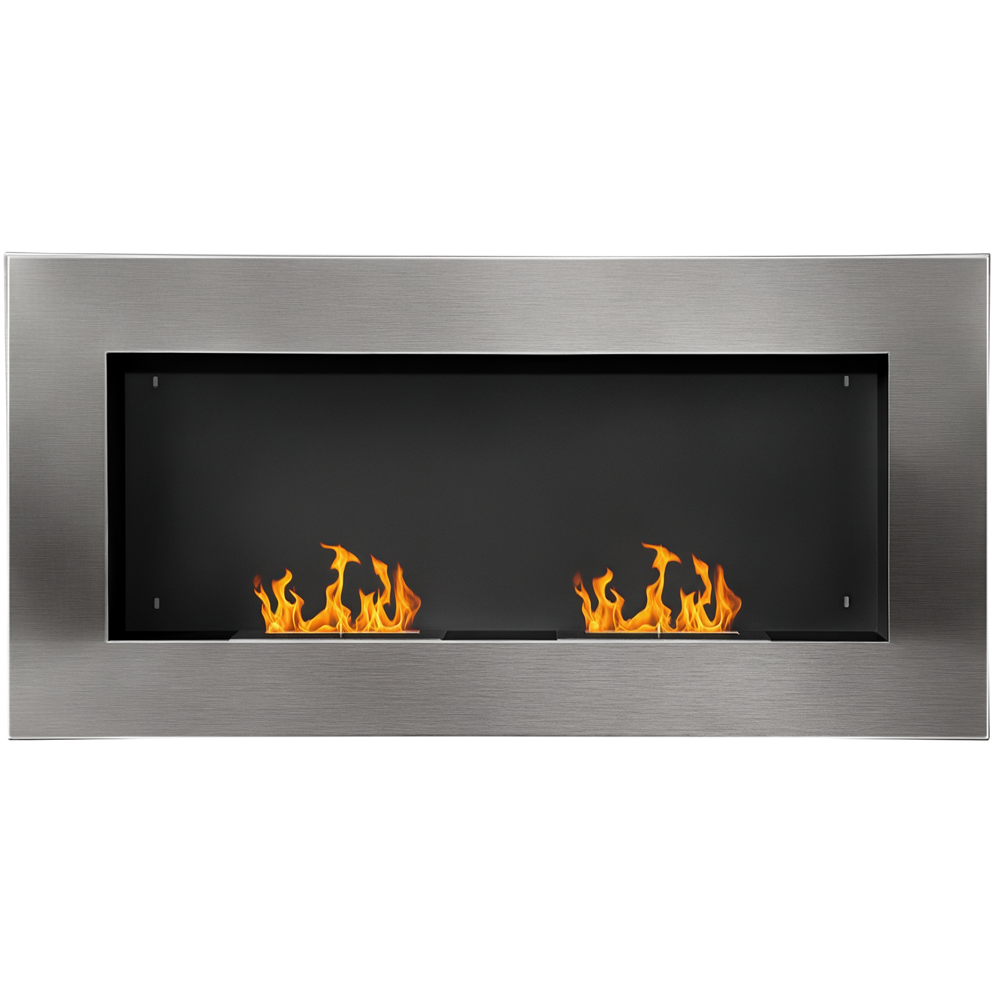 HOMCOM Camino Moderno a Bioetanolo da Parete con 2 Bruciatori e gancio Realizzato in Acciaio Inox, 1.5LT 110 x 54 x 14cm   Aosom Italy