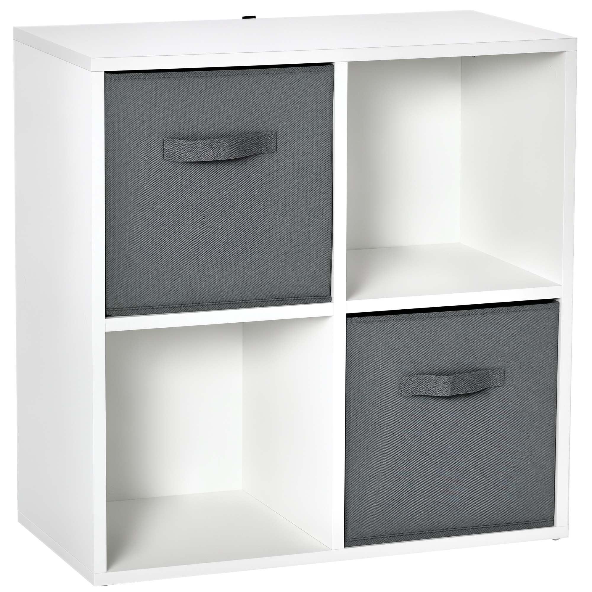 HOMCOM Estantería para Libros de 4 Cubos Librería Modular con 2 Cajones Extraíbles de Tela no Tejida para Oficina 61,5x30x61,5 cm | Aosom España