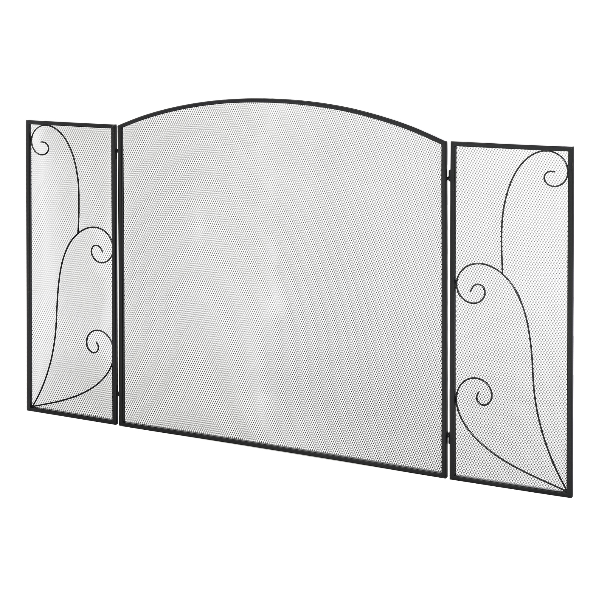 HOMCOM Kamingitter Kaminschutzgitter 3 Paneele klappbar Funkenschutzgitter Ofenschutzgitter Metall schwarz 1325 x 765cm für sicheren Kaminbereich Aosom.de