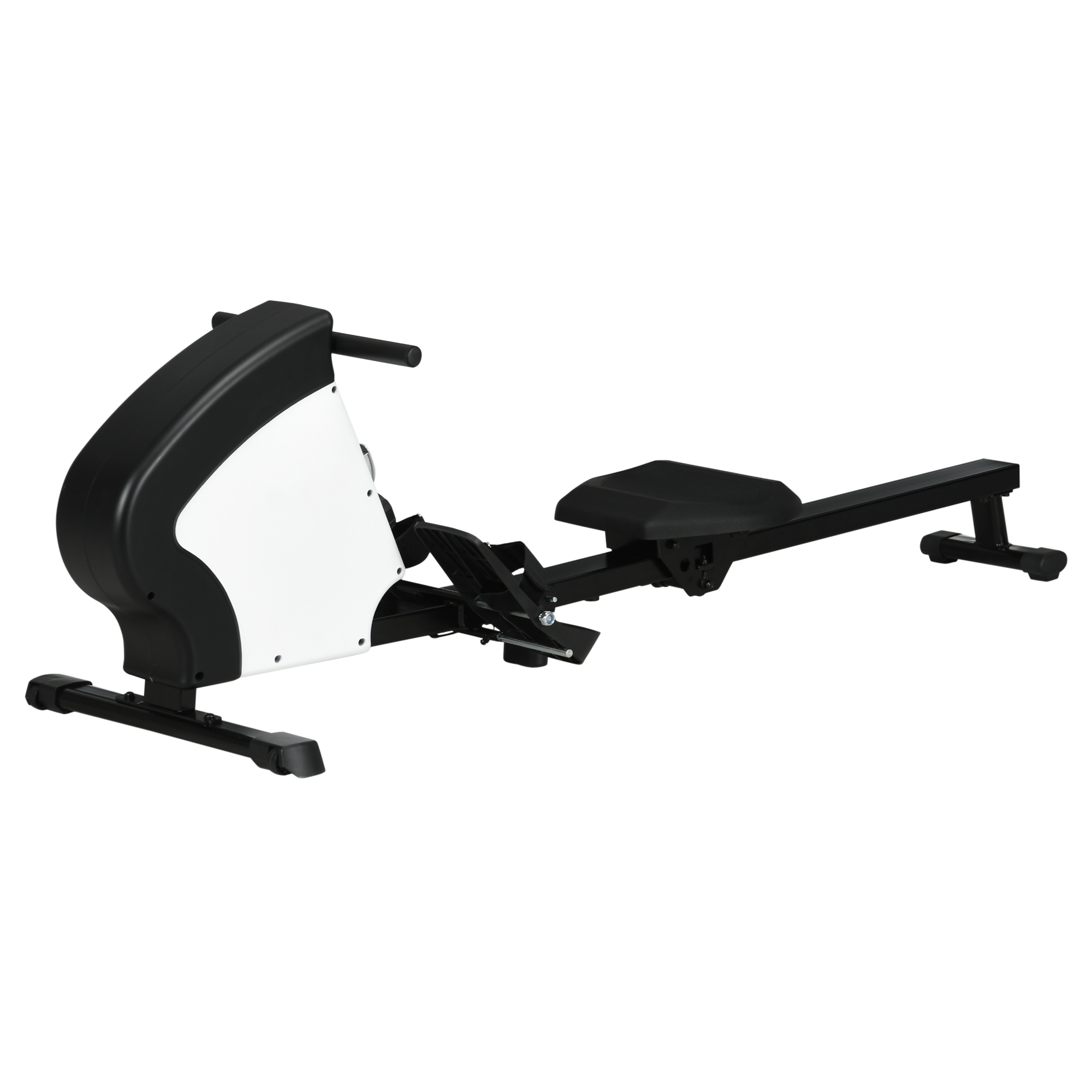 SPORTNOW Rameur d'appartement pliable silencieux freinage magnétique - 8 niveaux de résistance magnétique - écran LCD multifonction - acier noir blanc