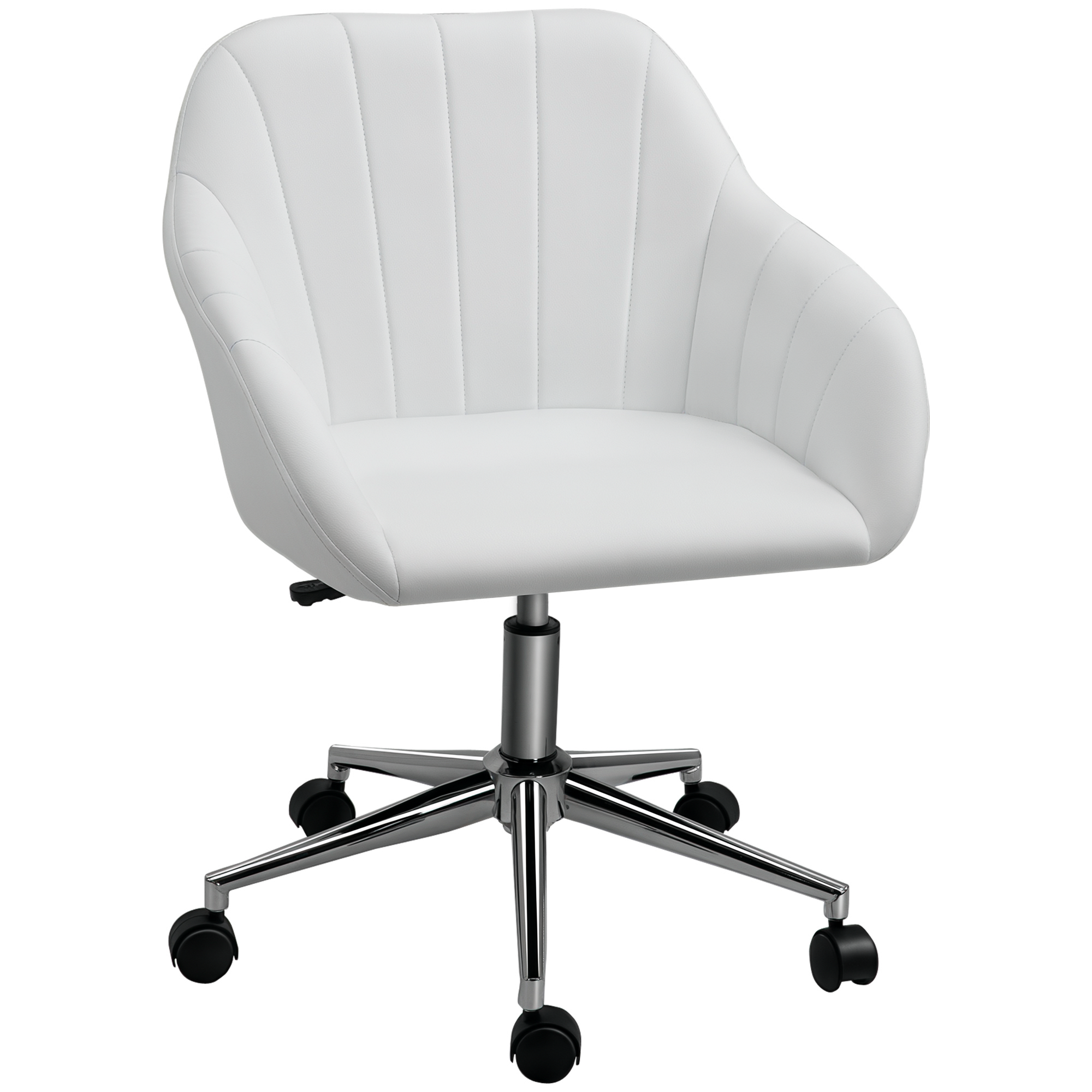 Vinsetto Silla de Oficina Ergonómica Escritorio Giratoria con Altura Ajustable Respaldo y Reposabrazos de Piel Sintética Carga 120 kg | Aosom España