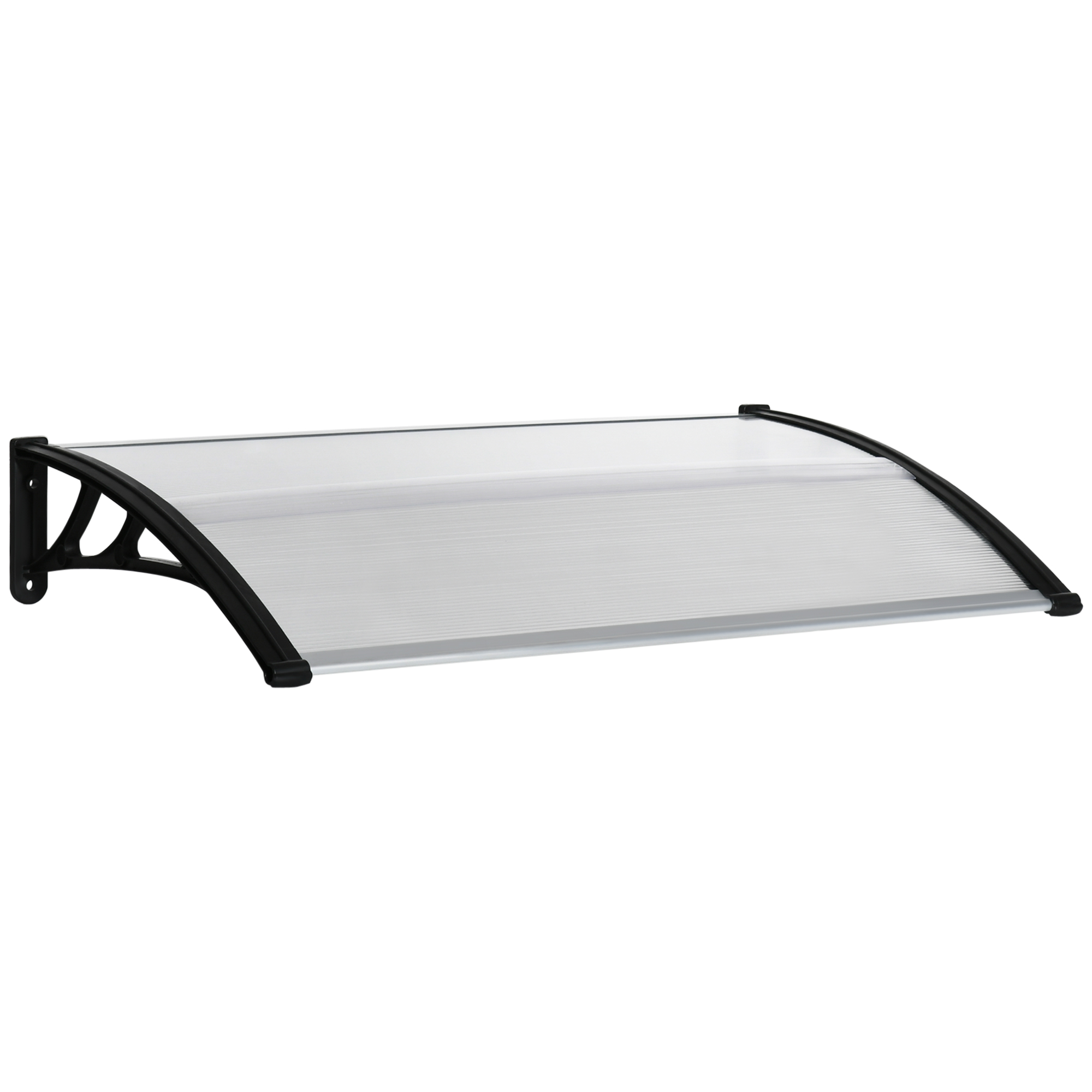 Outsunny Pensilina da Esterno per Finestre e Porte, in Policarbonato e Alluminio, 110x60x23cm - Trasparente Aosom