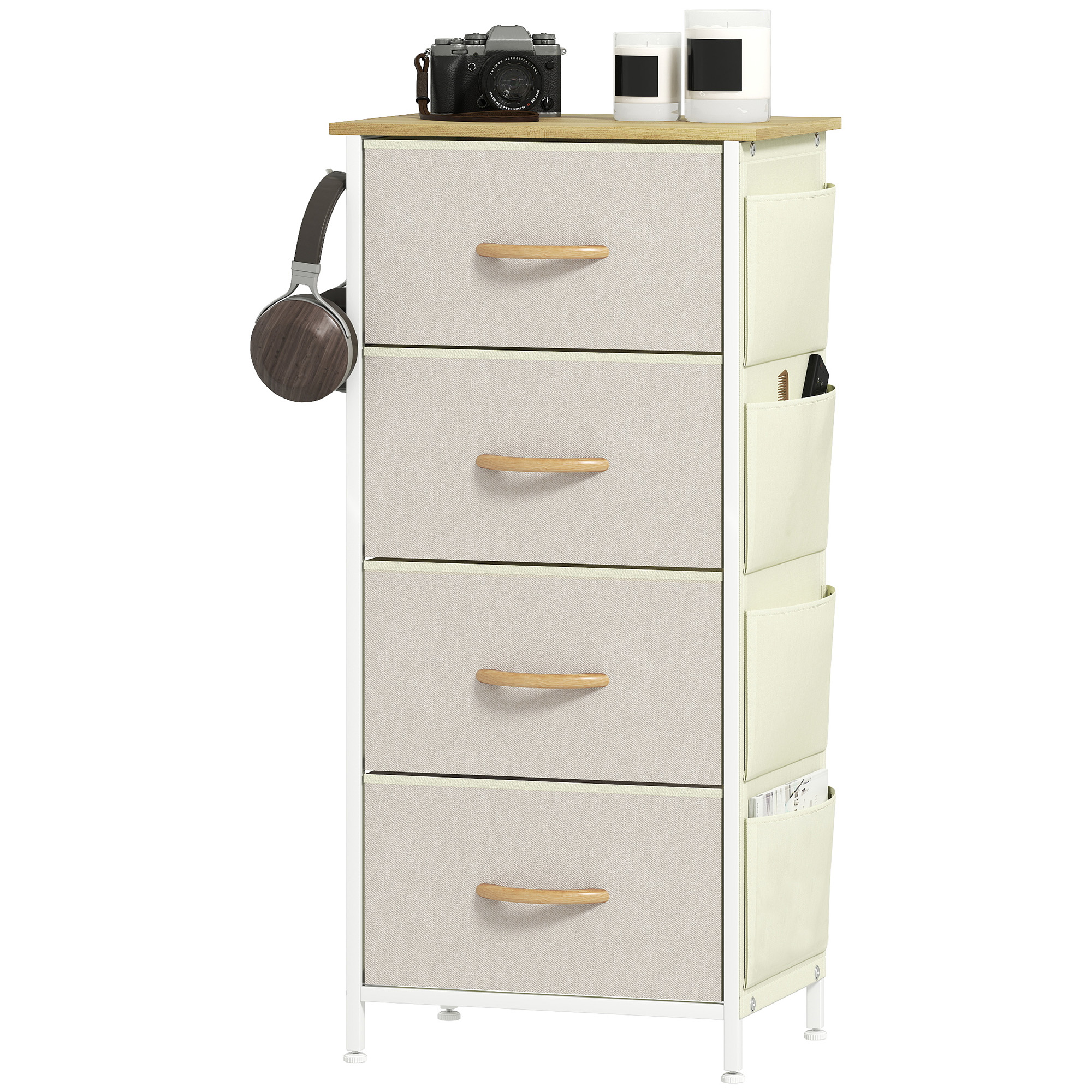 Organizer Tessuto Pieghevole Comò Organizzatore In Tessuto Lulive Con 10 Cassetti, Tasche Laterali E Ganci - Ideale Per Camera, Ingresso, Armadio