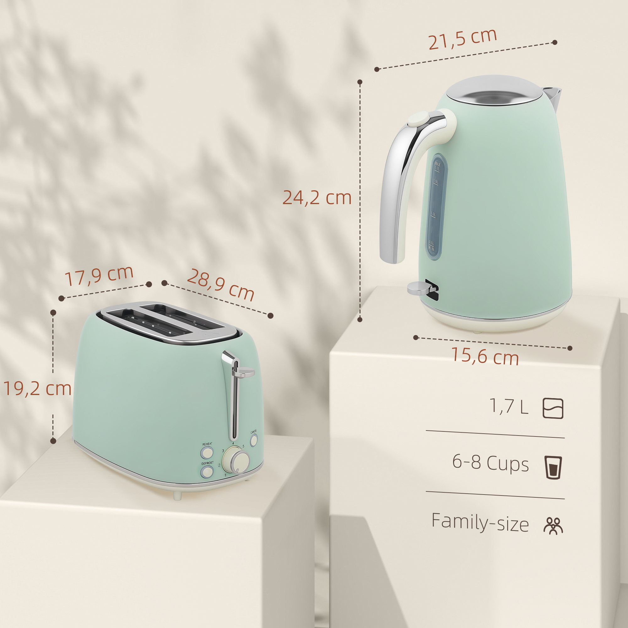 ELDOM CS20 Kabelloser Wasserkocher – 1,7 Liter Edelstahl, 1540 Watt, Heißes Wasser In 2 Minuten