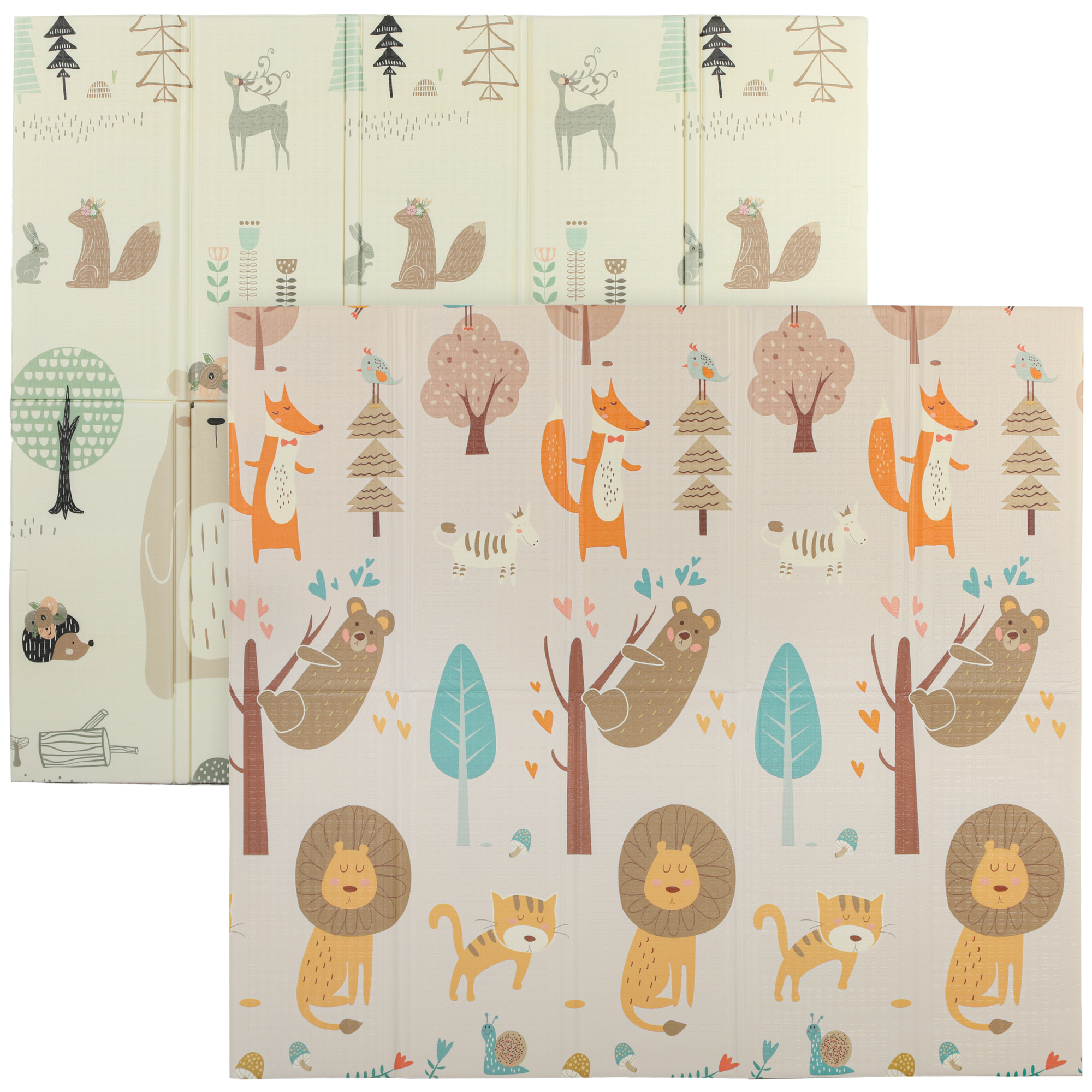 AIYAPLAY Alfombra para Niños 0-6 Años con Temática de Bosque en XPE Multicolor, 196x176x1.5 cm