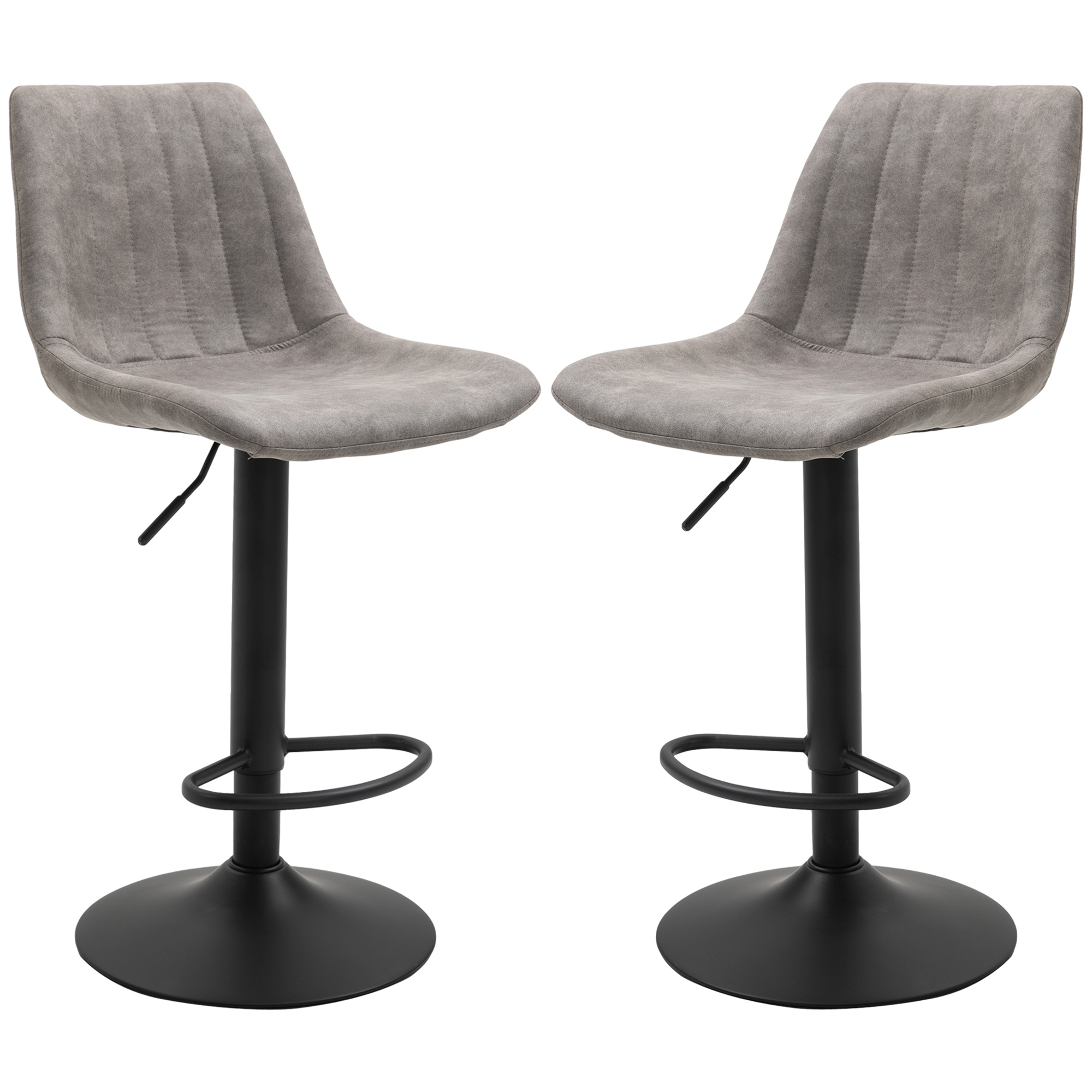 HOMCOM Barhocker 2er Set, Gepolstert Barstuhl mit Metallgestell, Lehne, Höh günstig online kaufen