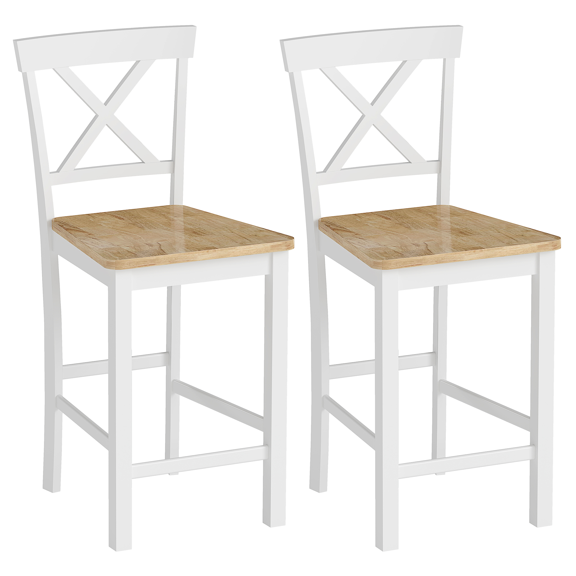 HOMCOM Barhocker 2er Set Barstuhl Armlose Küchenstühle mit Rückenlehne und günstig online kaufen