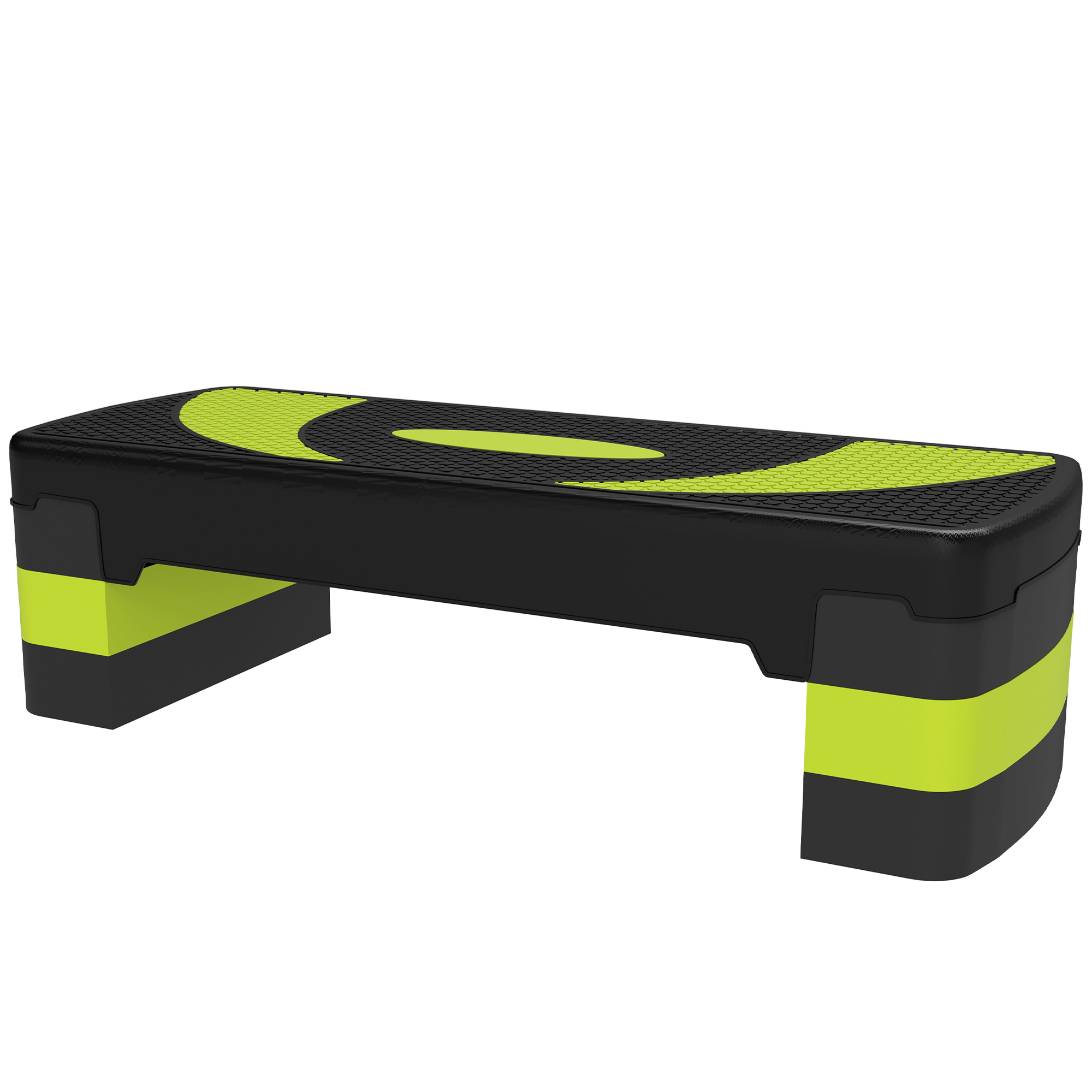 HOMCOM Stepper fitness aérobic hauteur réglable surface antidérapante 80 x 31 x 20 cm noir vert