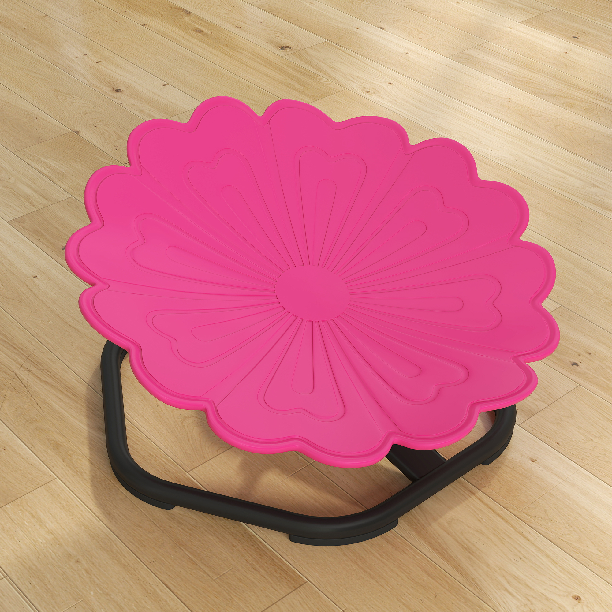 AIYAPLAY Flower-Shaped Sensory Spinning Chair with Non-Slip Base for Balance/Coordination, Pink 7