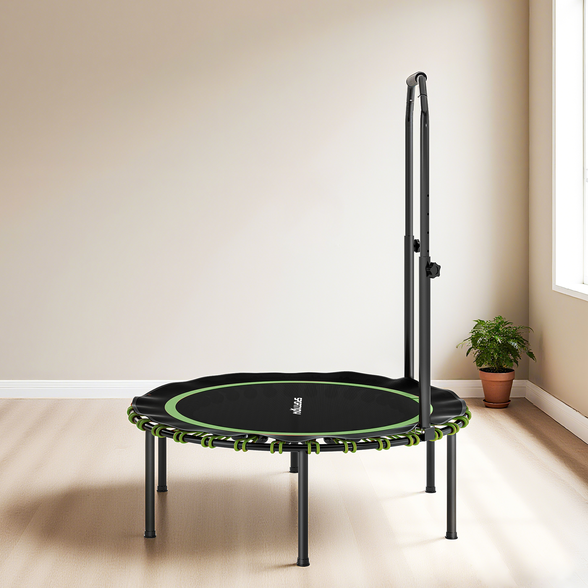 SPORTNOW 40" Foldable Fitness Trampoline Rebounder with Handle, Green 9