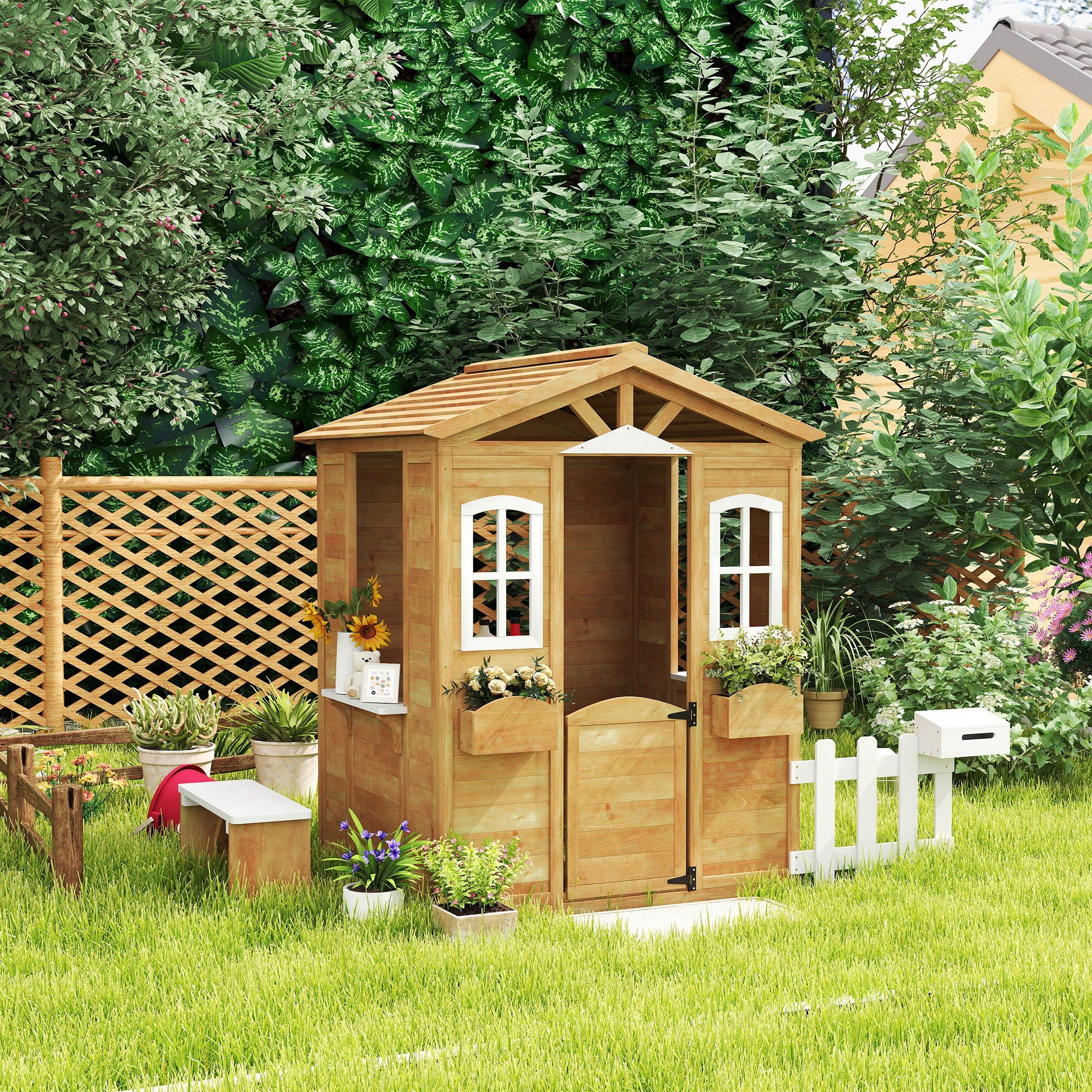 Casitas Infantiles Casita Infantil Outsunny Casa De Jardu00edn