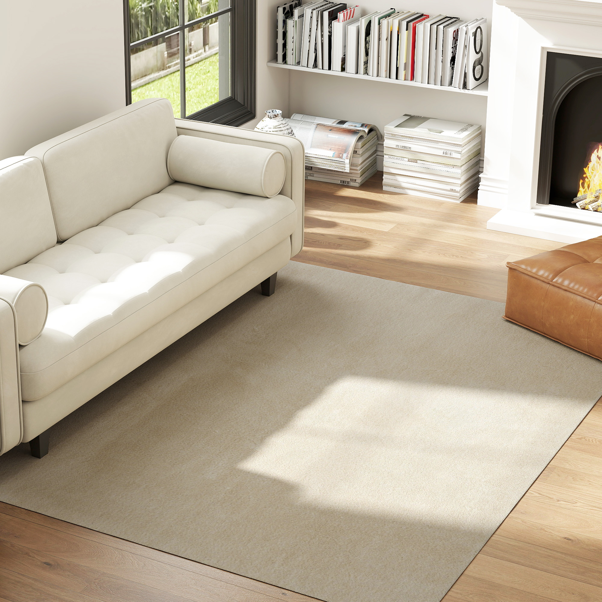 HOMCOM Teppich Wohnzimmer 160x230 cm Waschbar in Waschmaschine Langer, weic günstig online kaufen