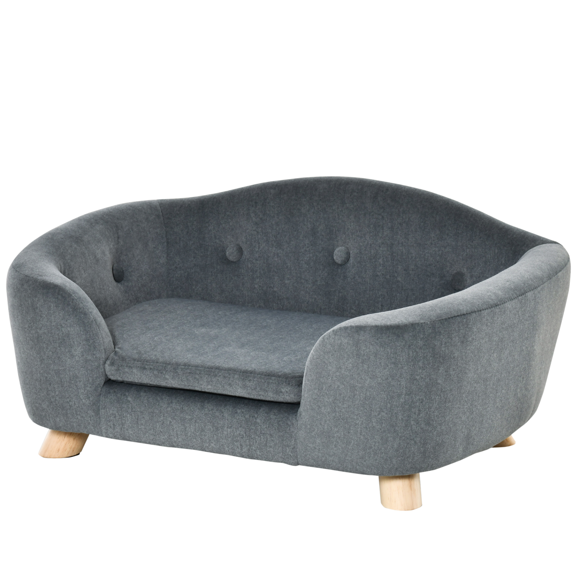 PawHut Dog Sofa, pet Bed, with Soft Cushion, Washable Cover, for Small, Medium & Large Dogs - Grey