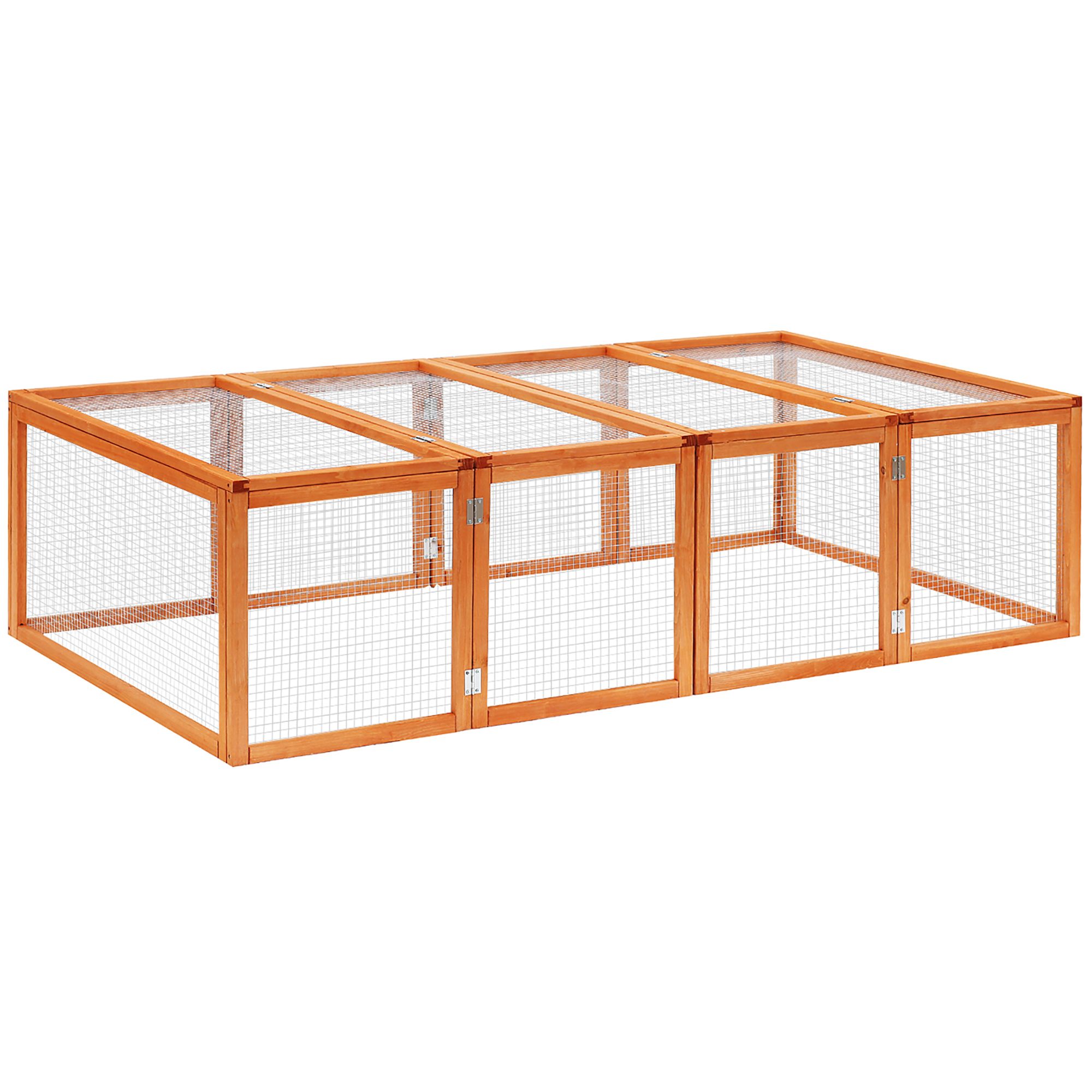 PawHut Gabbia per Animali da Compagnia, Gabbia per Roditori, Gabbia per Piccoli Animali in Legno di Abete, Naturale 181 x 100 x 48 cm   Aosom Italy