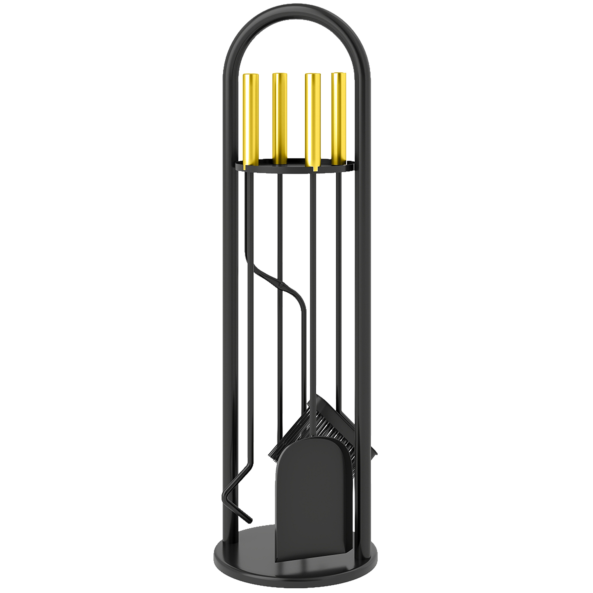 Outsunny Kaminwerkzeug-Set aus 5 Teilen, Kaminzubehör aus Metall mit Besen, günstig online kaufen