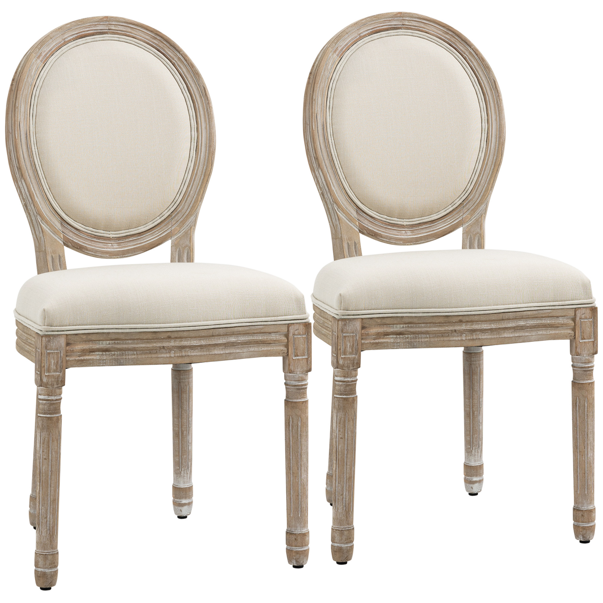 HOMCOM Ensemble de 2 chaises de salle à manger chaise de cuisine design vintage et élégant mousse épaisse dossier rond sans accoudoirs HOMCOM Ensemble de 2 chaises de salle à manger chaise de cuisine design vintage et élégant mousse épaisse dossier rond sans accoudoirs