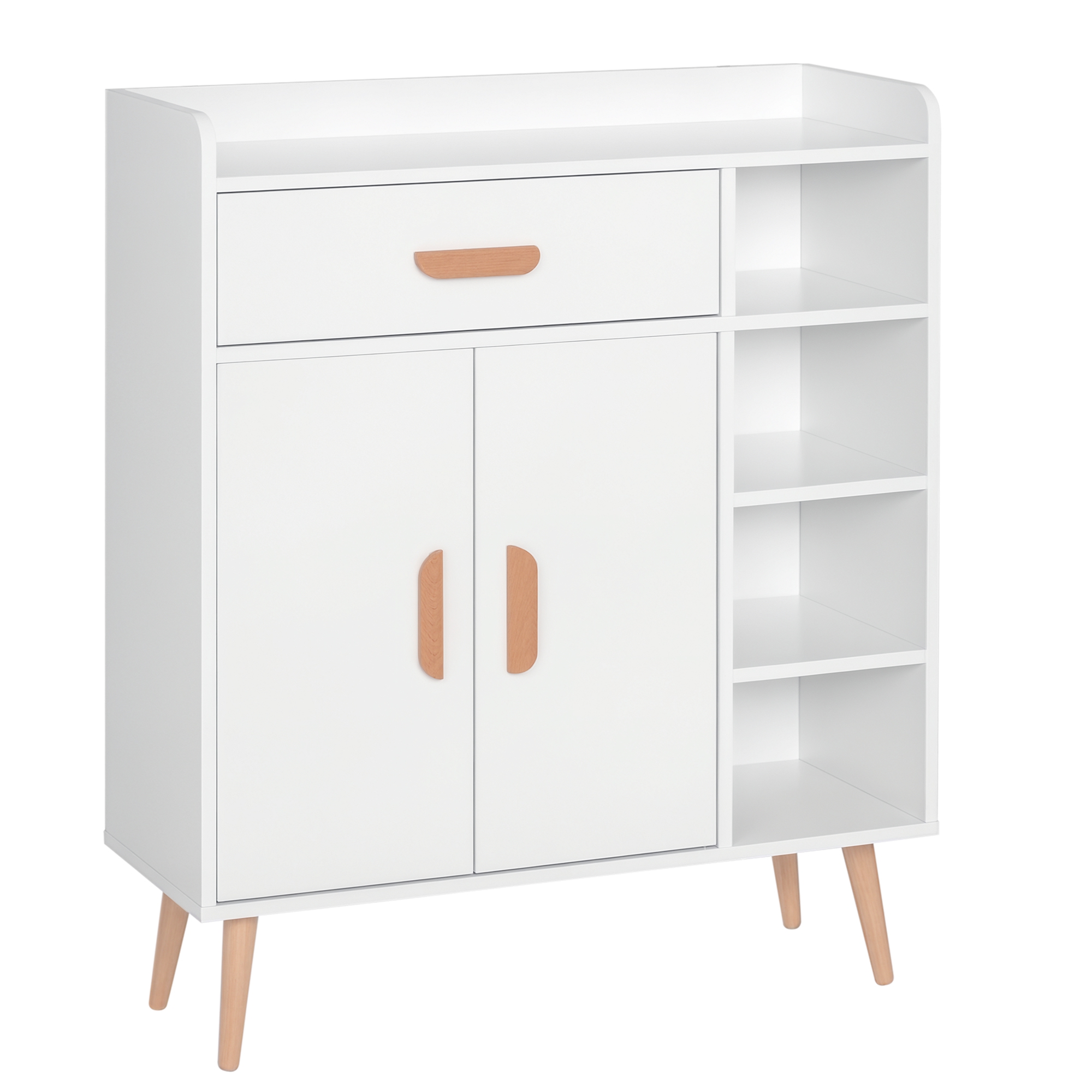 HOMCOM Aparador Buffet Armario Gabinete Consola Mueble Multiusos de Comedor Salón Baño Pasillo 80x29.5x96cm | Aosom España