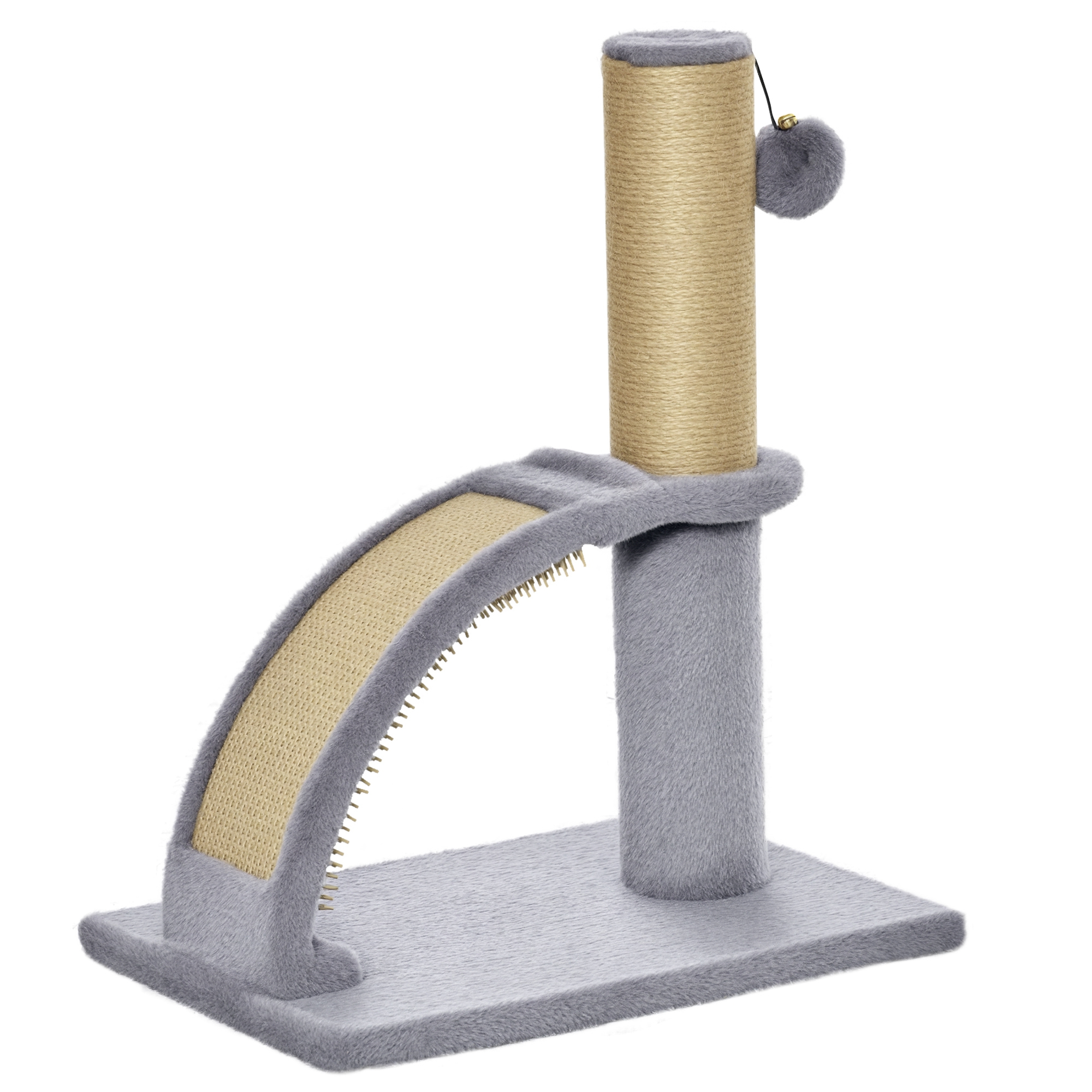 Pawhut Grey Cat Tree Tower, Indoor Climbing Activity Centre With Scratching Post, Massage Board, Hanging Toy, | Aosom Uk