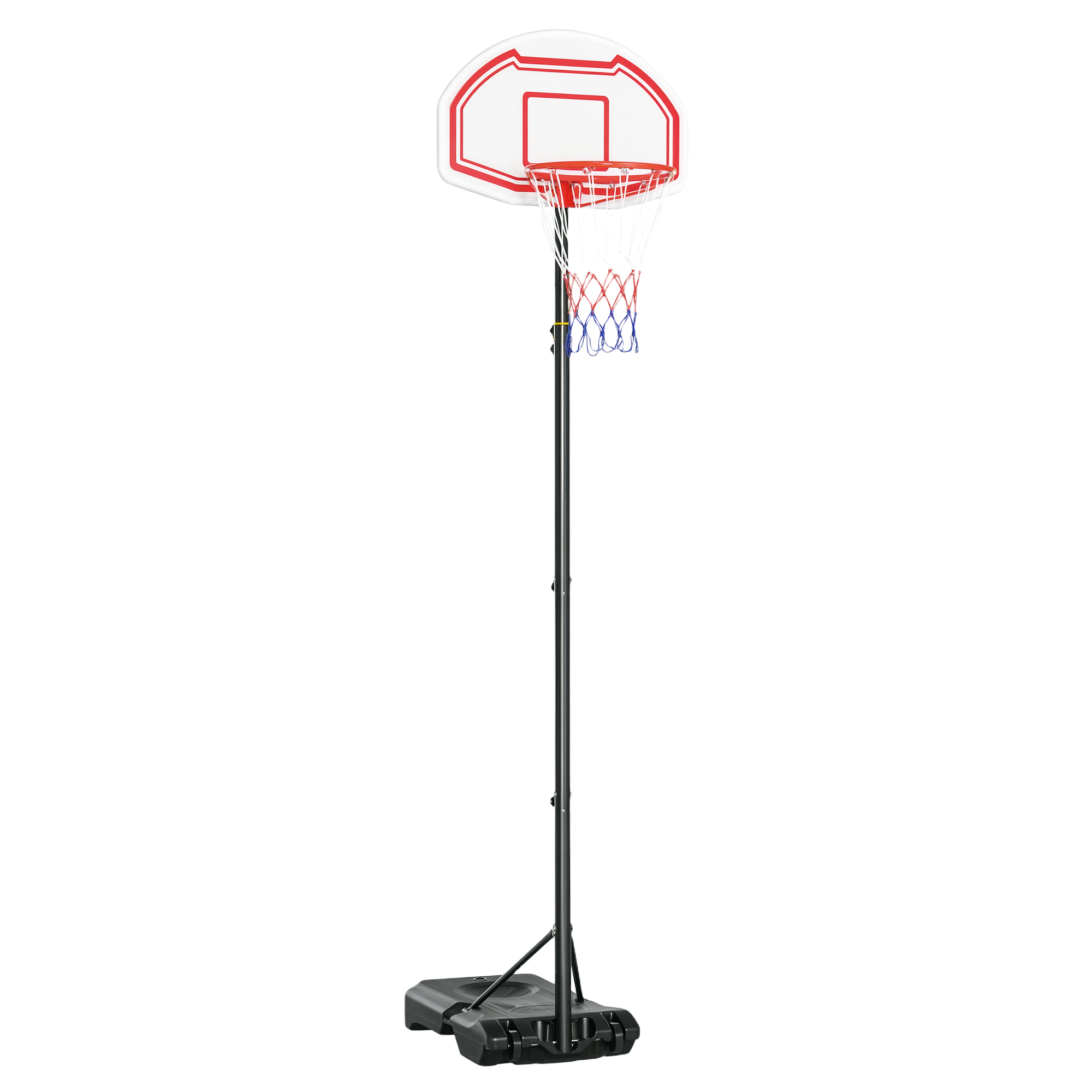 HOMCOM Panou de Baschet cu Înălțime Reglabilă, Bază Umplută și 2 Roți, Panou de Baschet, 70x45x258-314 cm, Roșu | Aosom Romania